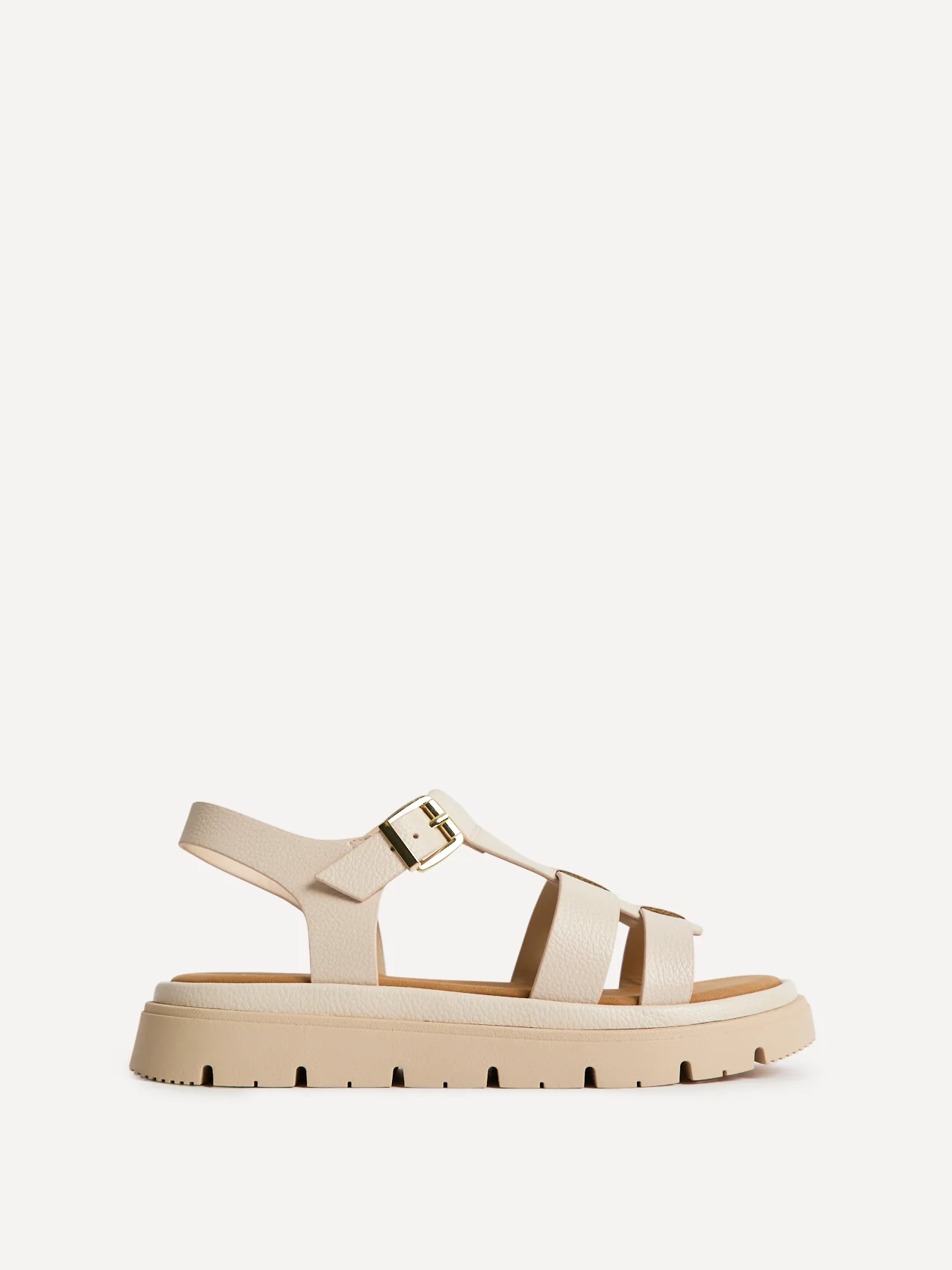 Adventure Beige Gladiator Flat Sandals - Image 2