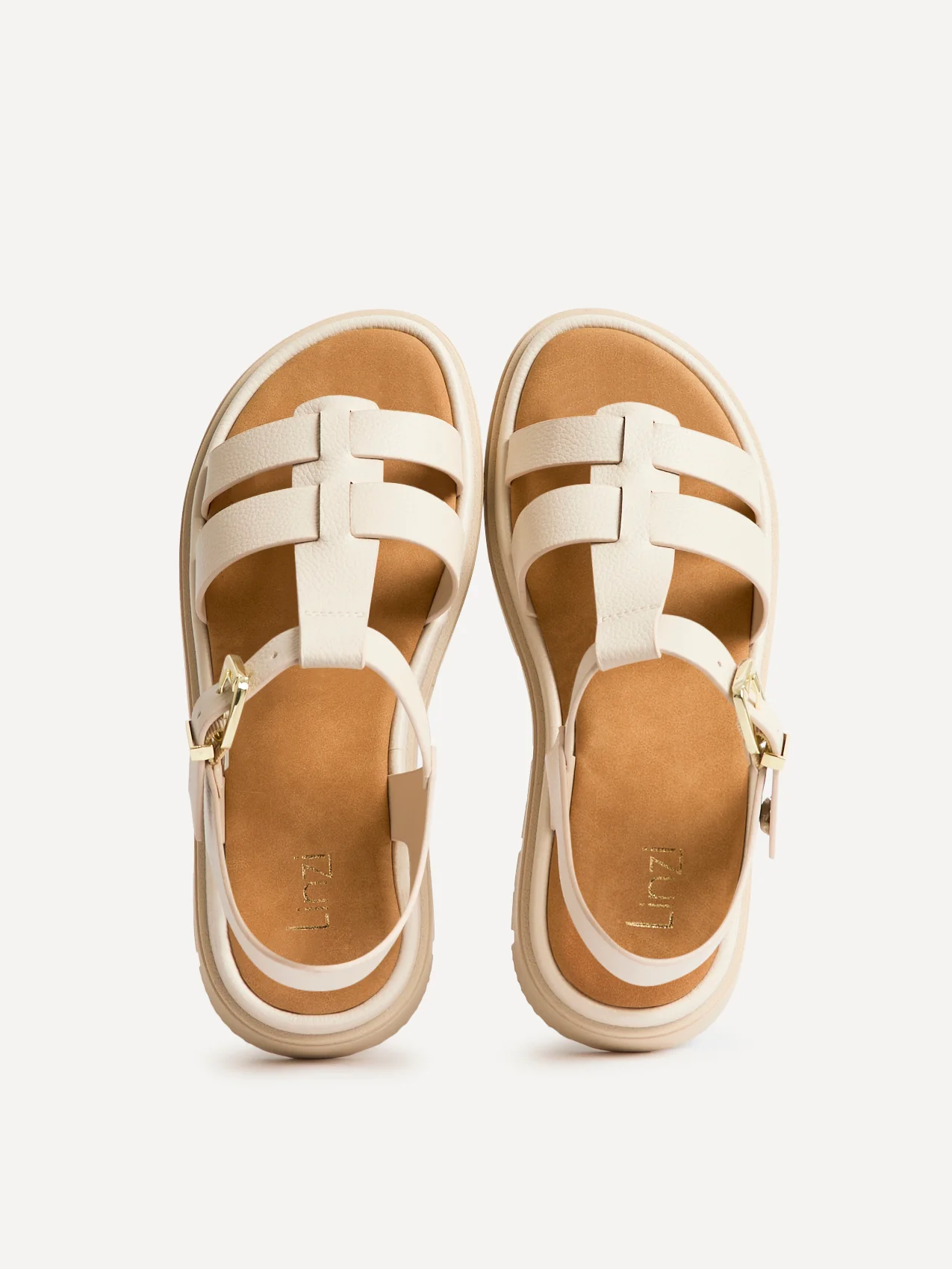 Adventure Beige Gladiator Flat Sandals - Image 5