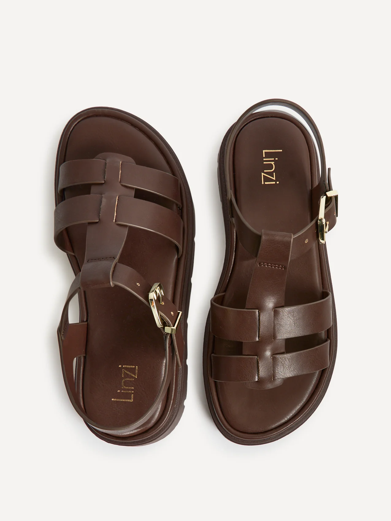 Adventure Brown Gladiator Flat Sandals - Image 5
