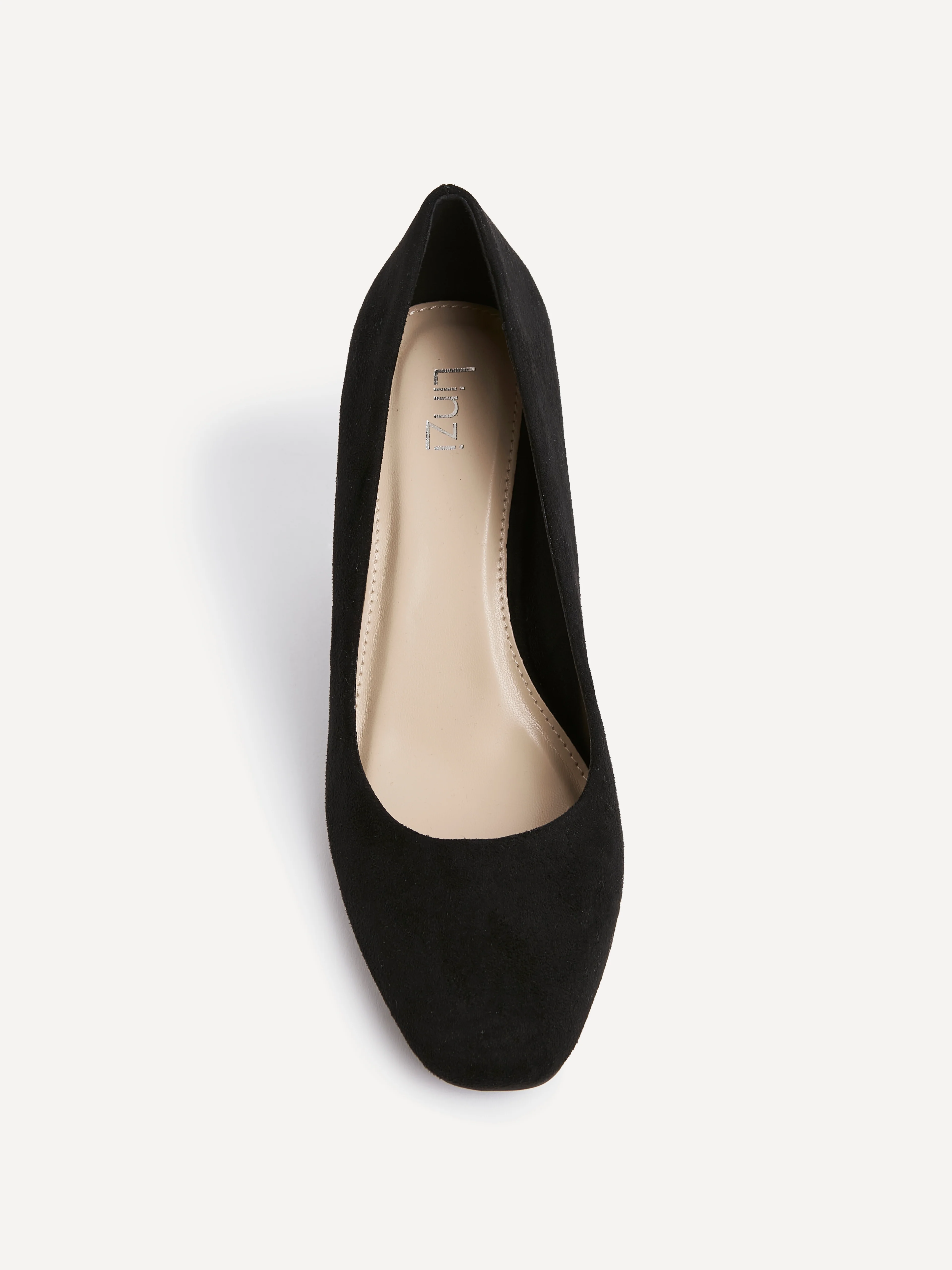 Agenda Black Faux Suede Court Heels - Image 4