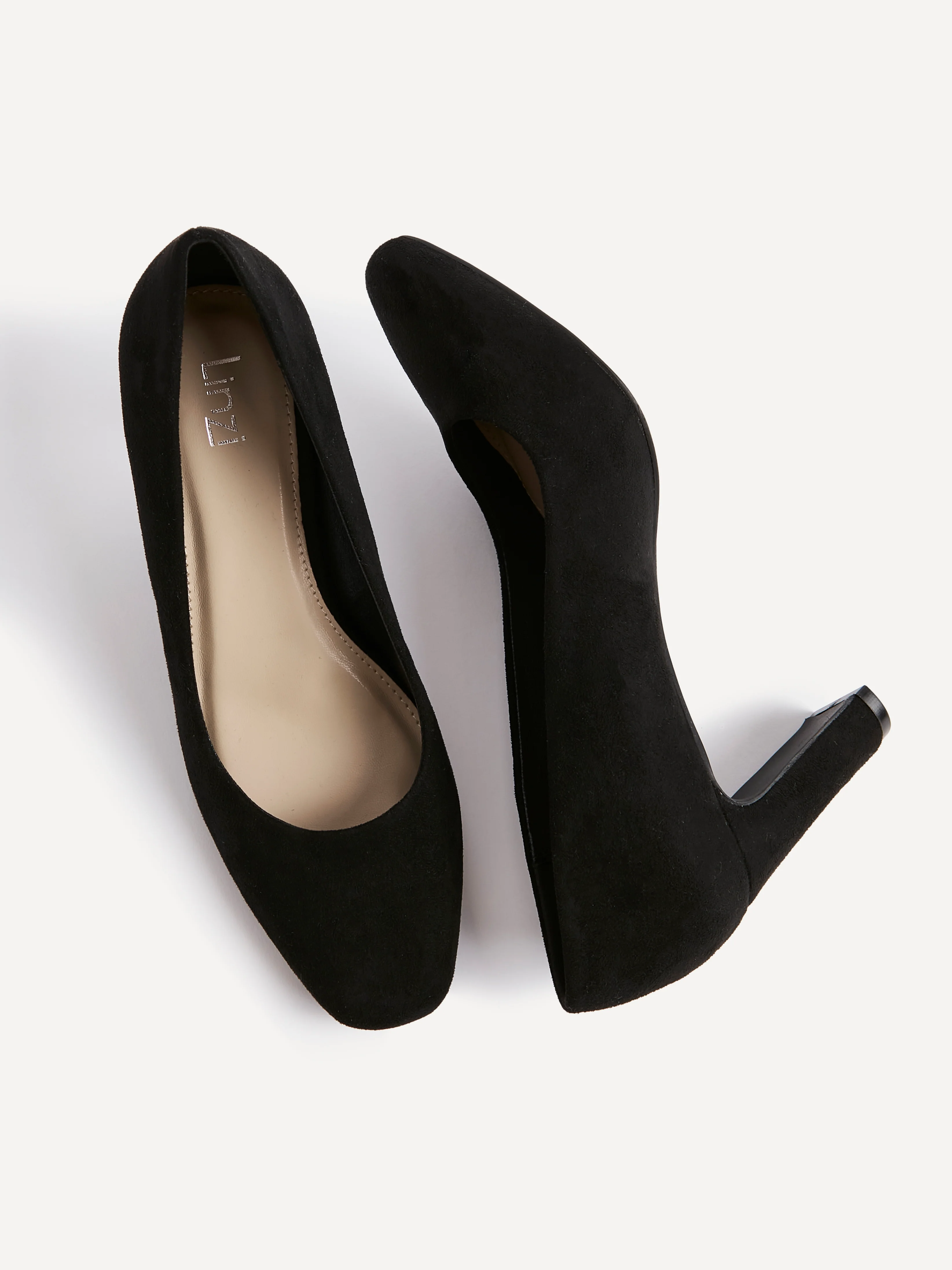 Agenda Black Faux Suede Court Heels - Image 5