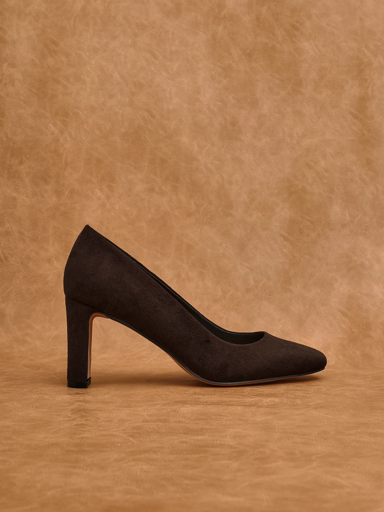 Agenda Brown Faux Suede Court Heels - Image 6