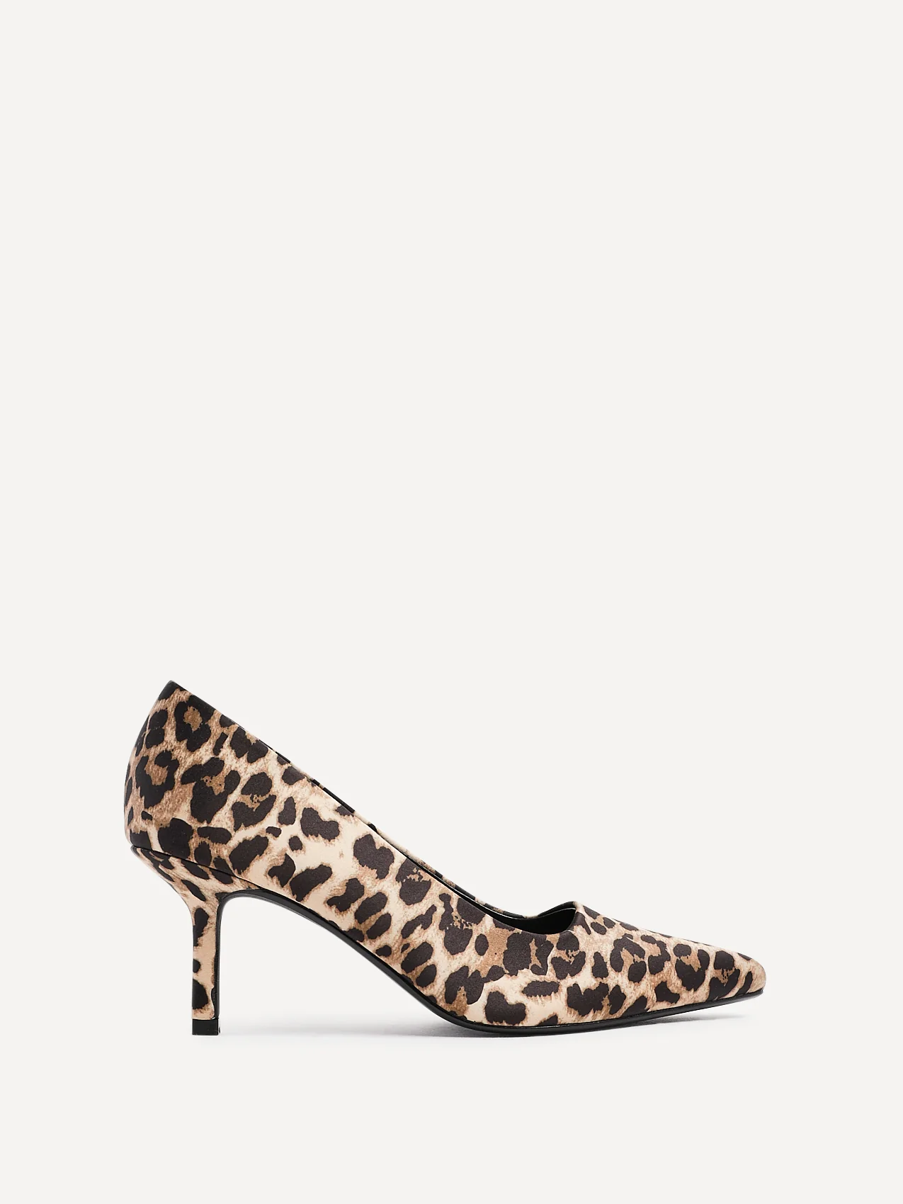Aim Wide Fit Leopard Satin Court Heels - Image 2