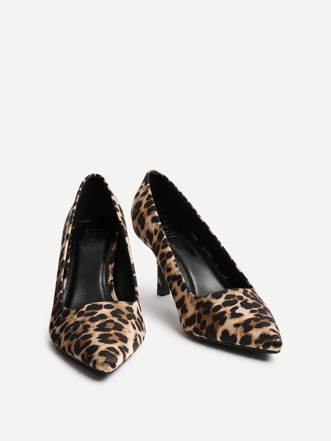 Aim Wide Fit Leopard Satin Court Heels - Image 3