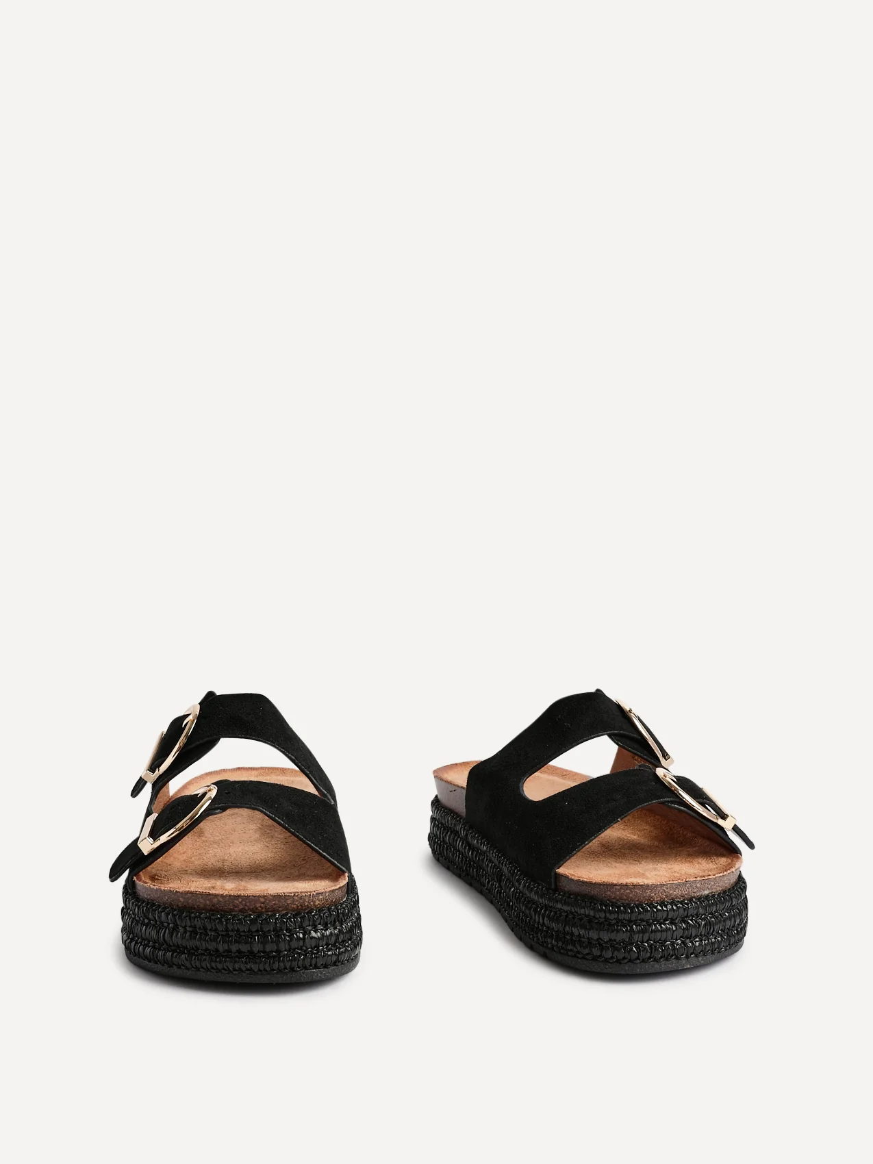 Alabama Black Plaited Flatform Sliders - Image 3