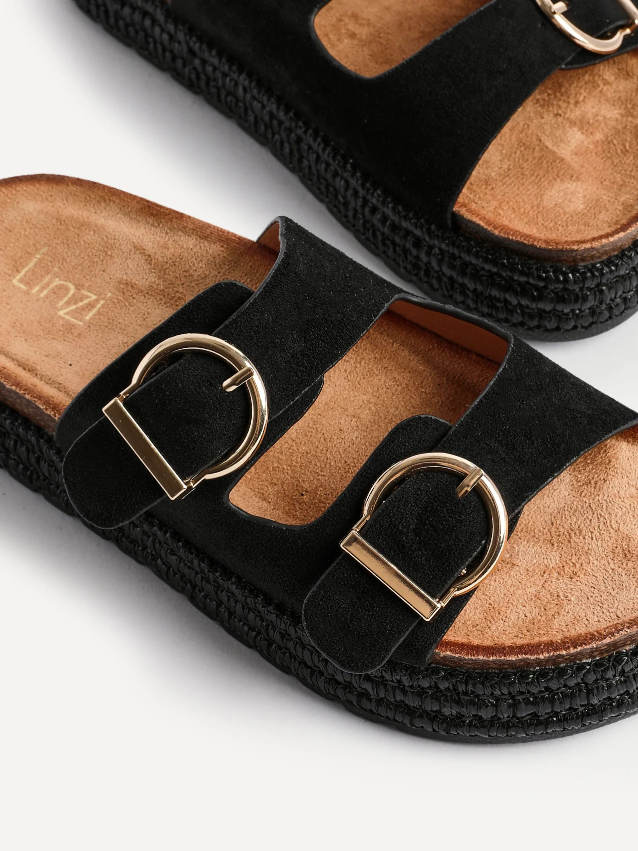 Alabama Black Plaited Flatform Sliders - Image 4