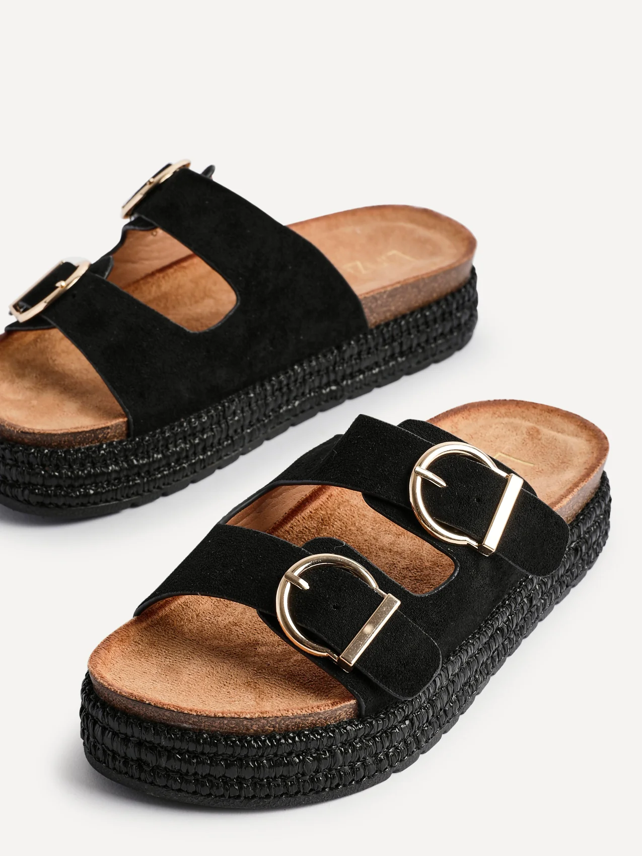 Alabama Black Plaited Flatform Sliders - Image 5