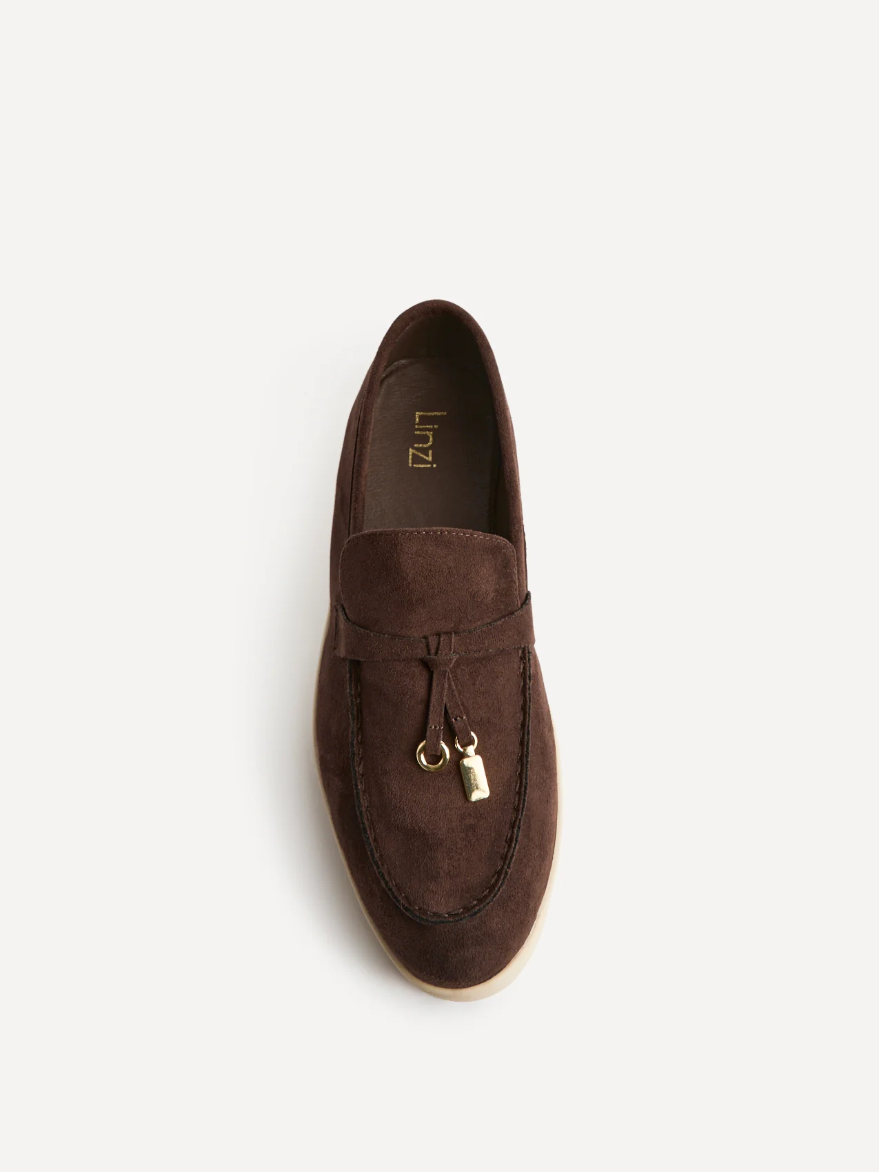 Alette Brown Faux Suede Slip On Loafers - Image 4