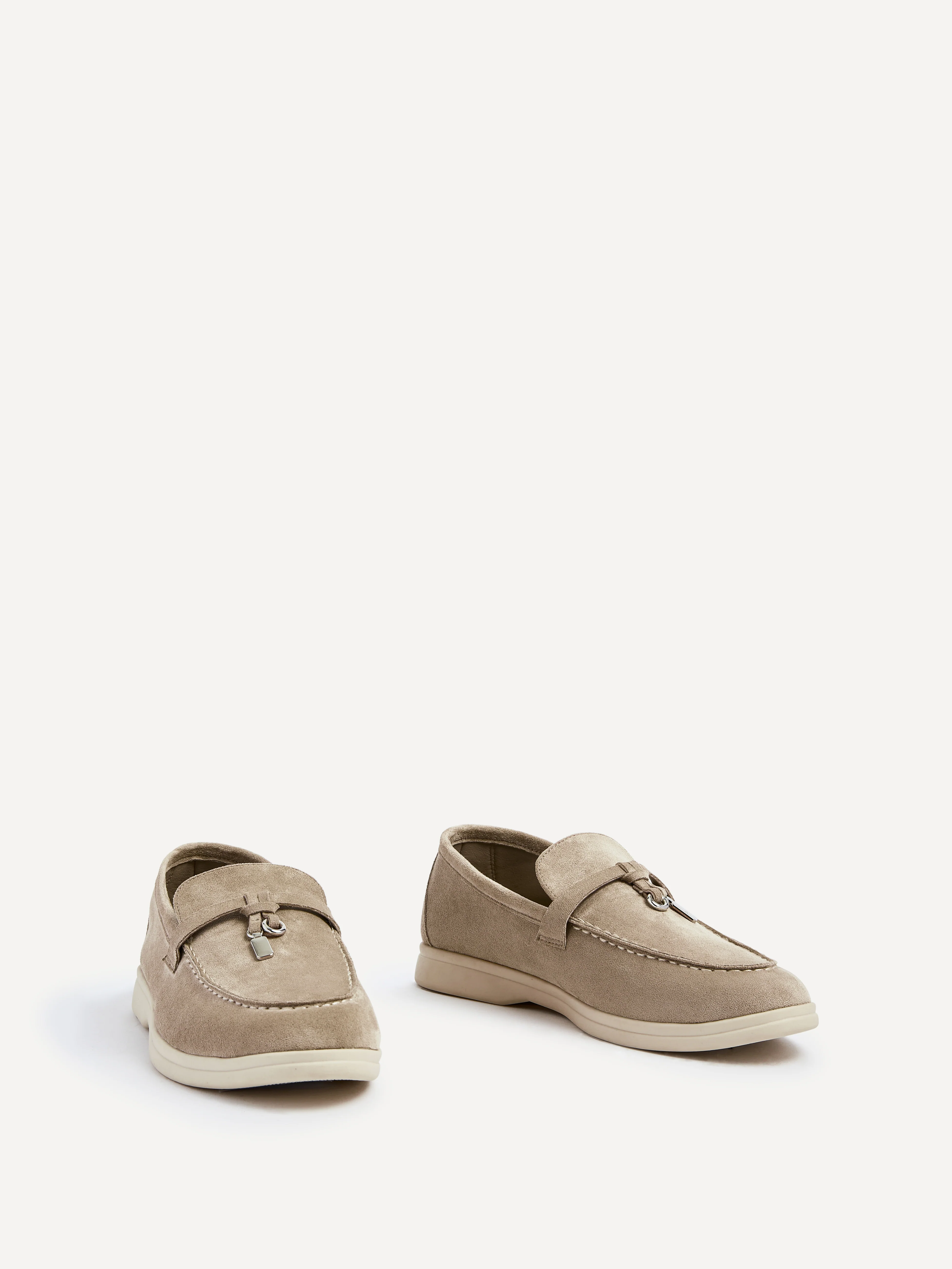 Alette Mocha Faux Suede Slip On Loafers - Image 3