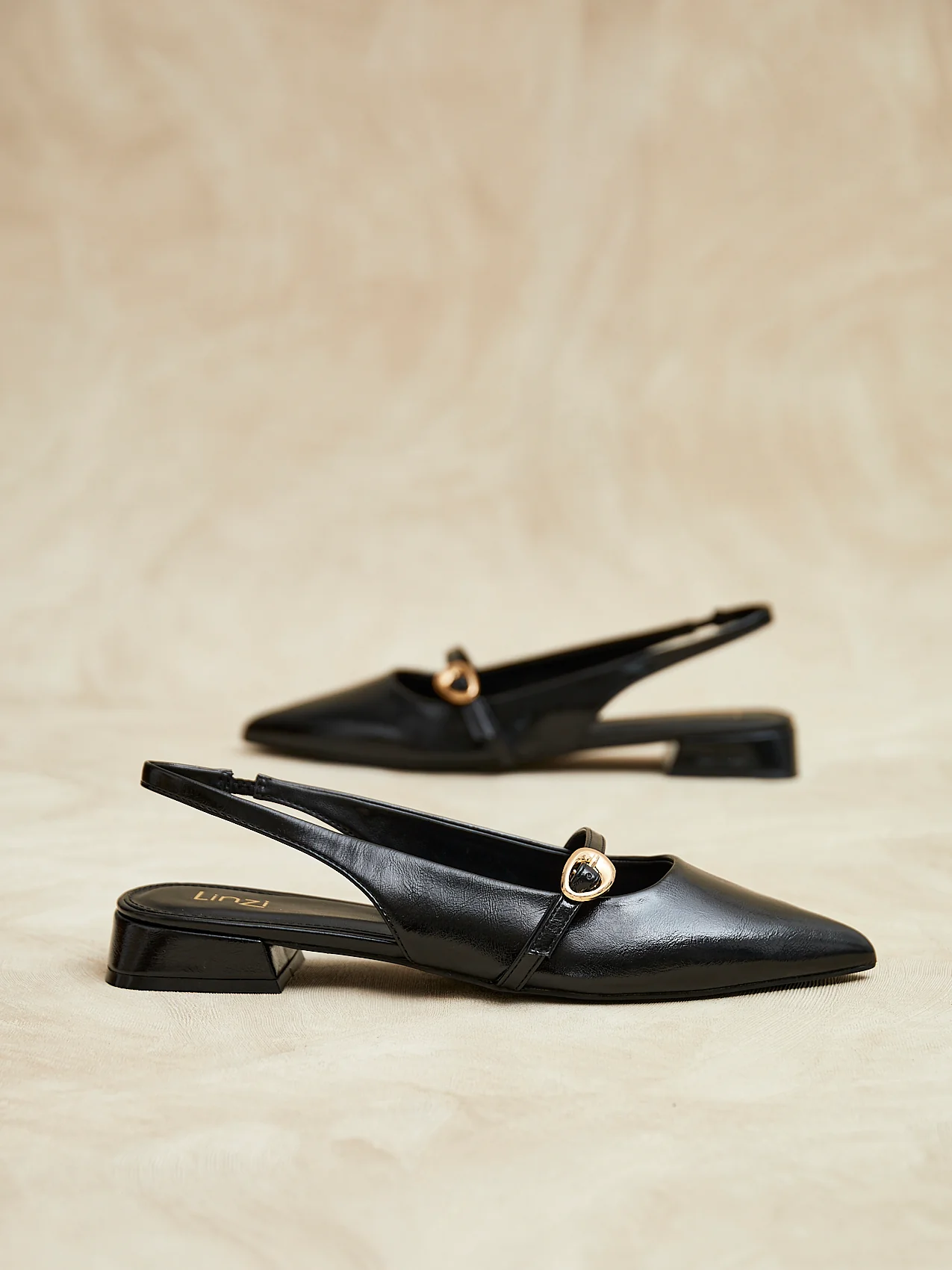 Align Black Faux Leather Ballet Flats - Image 6