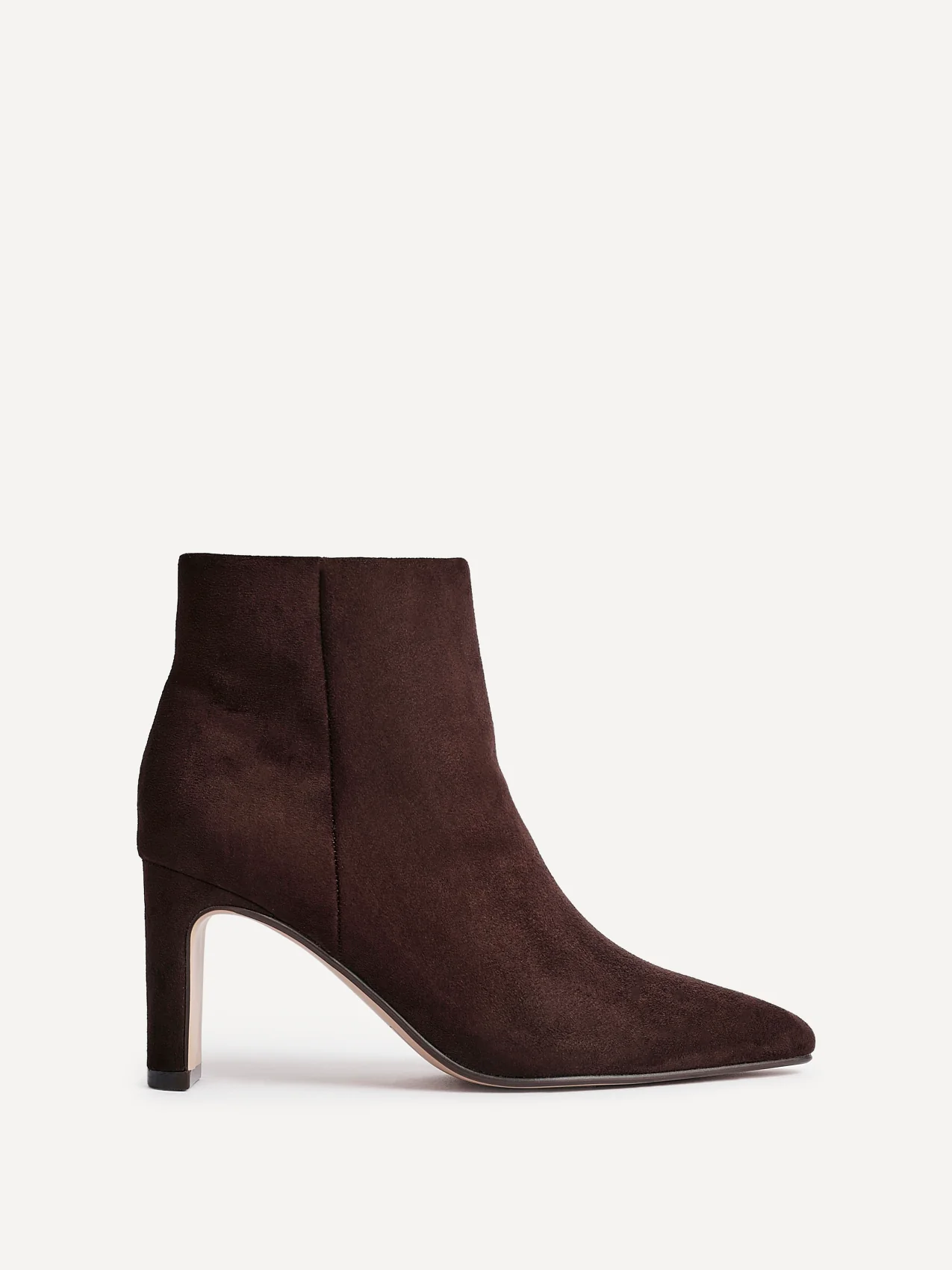 Alisha Brown Faux Suede Heeled Ankle Boot - Image 2