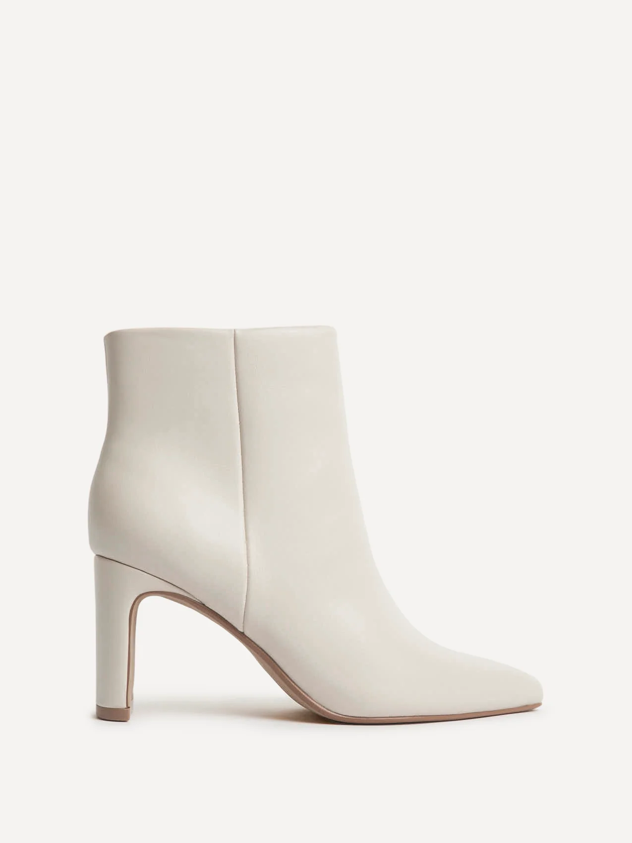 Alisha Ivory Faux Leather Heeled Ankle Boot - Image 2