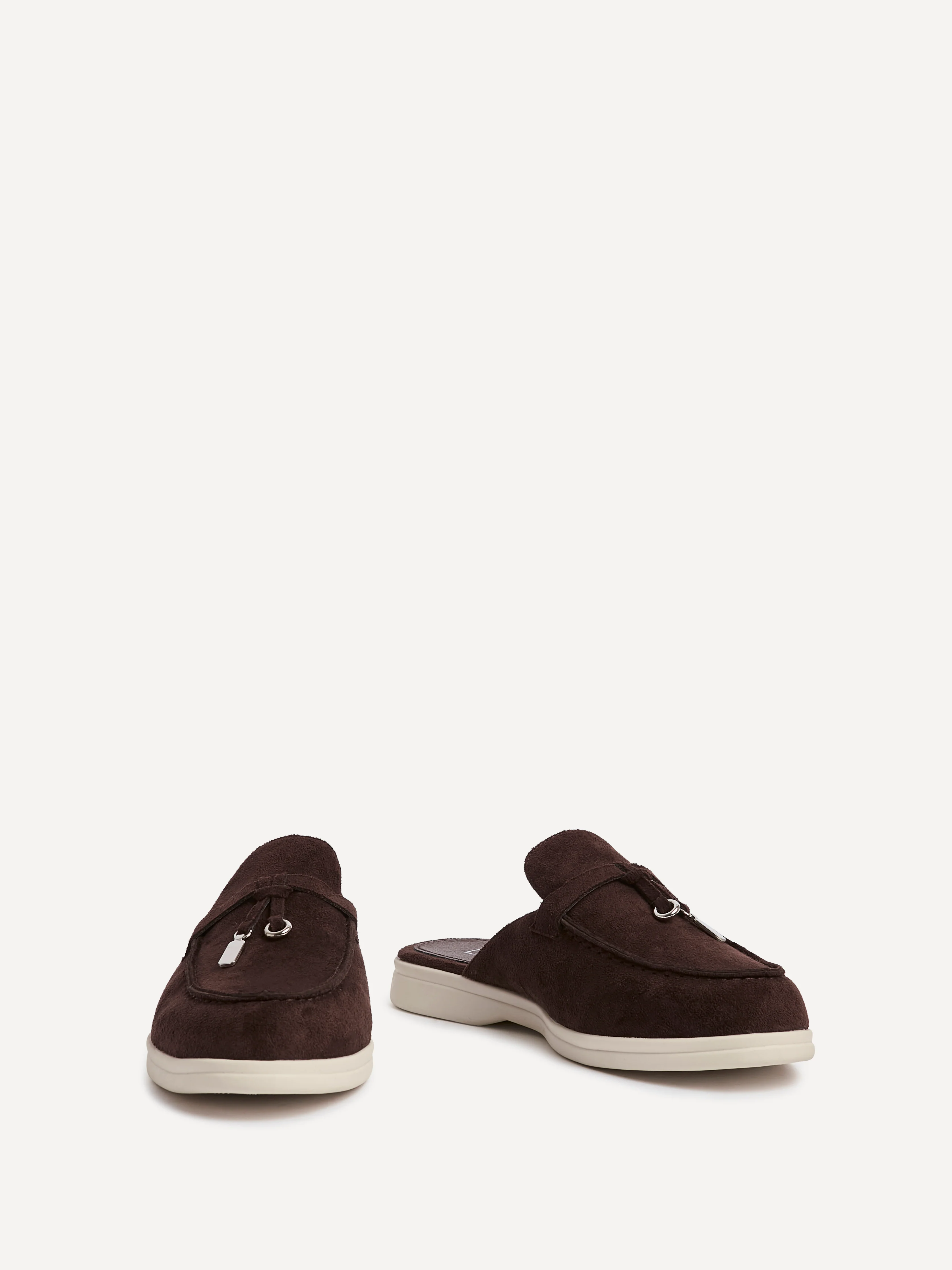 Alix Brown Faux Suede Slip On Mules - Image 3