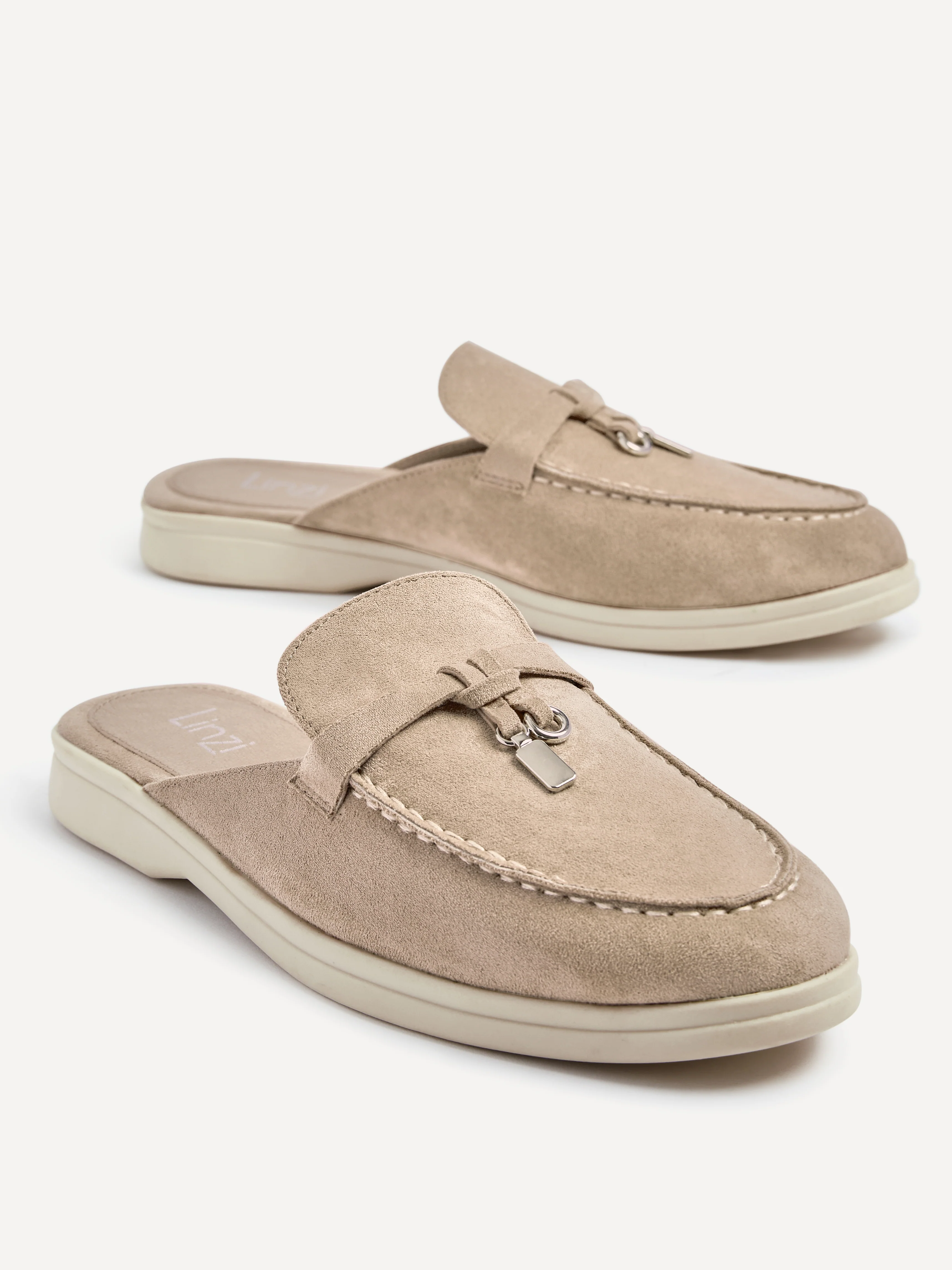 Alix Mocha Faux Suede Slip On Mules - Image 4