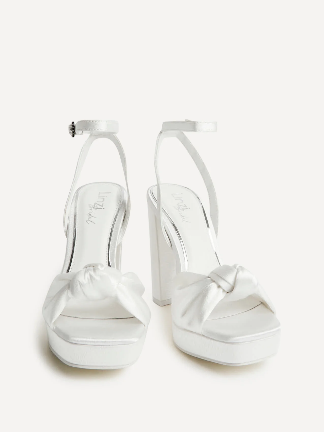 Altar Bridal Ivory Satin Platform Heeled Sandals - Image 3