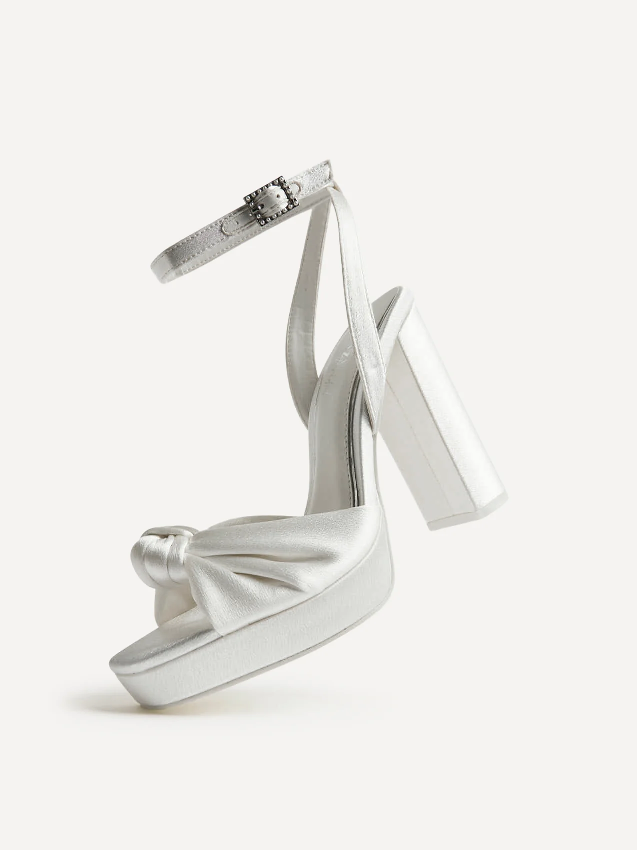 Altar Bridal Ivory Satin Platform Heeled Sandals - Image 5