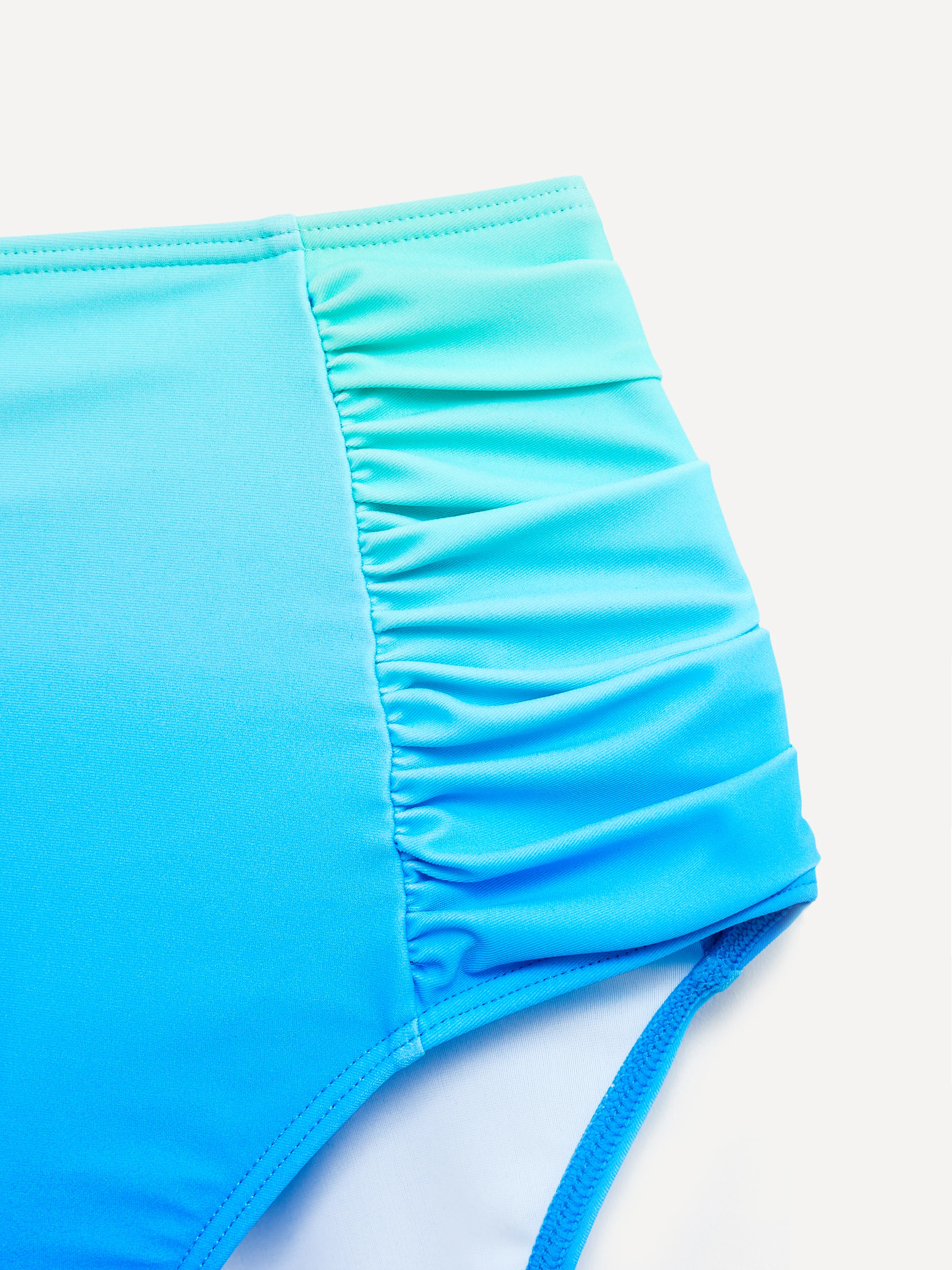 Amalfi Blue Tie Dye High Waisted Tummy Control Bikini - Image 4