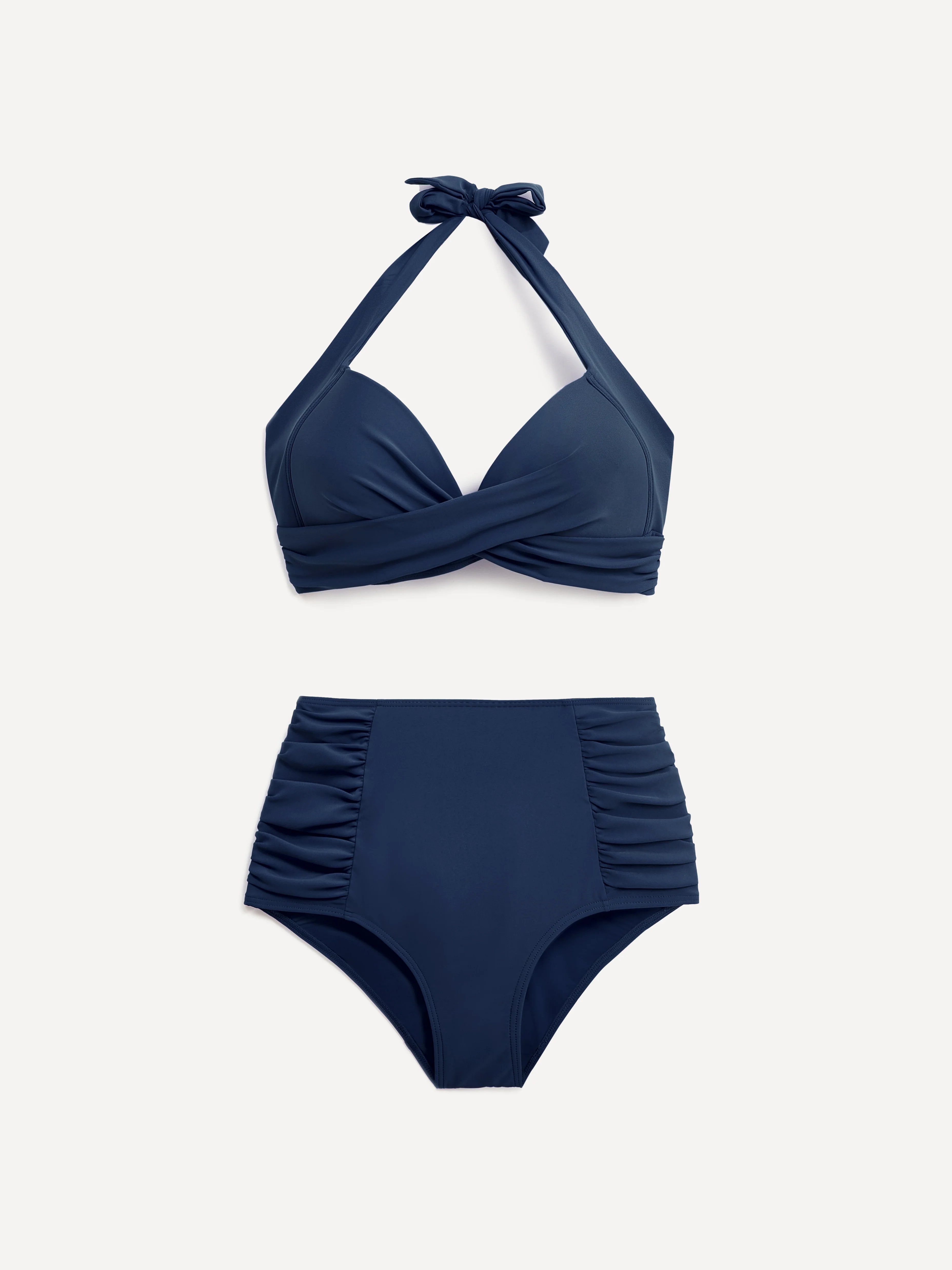 Amalfi Navy High Waisted Tummy Control Bikini - Image 2