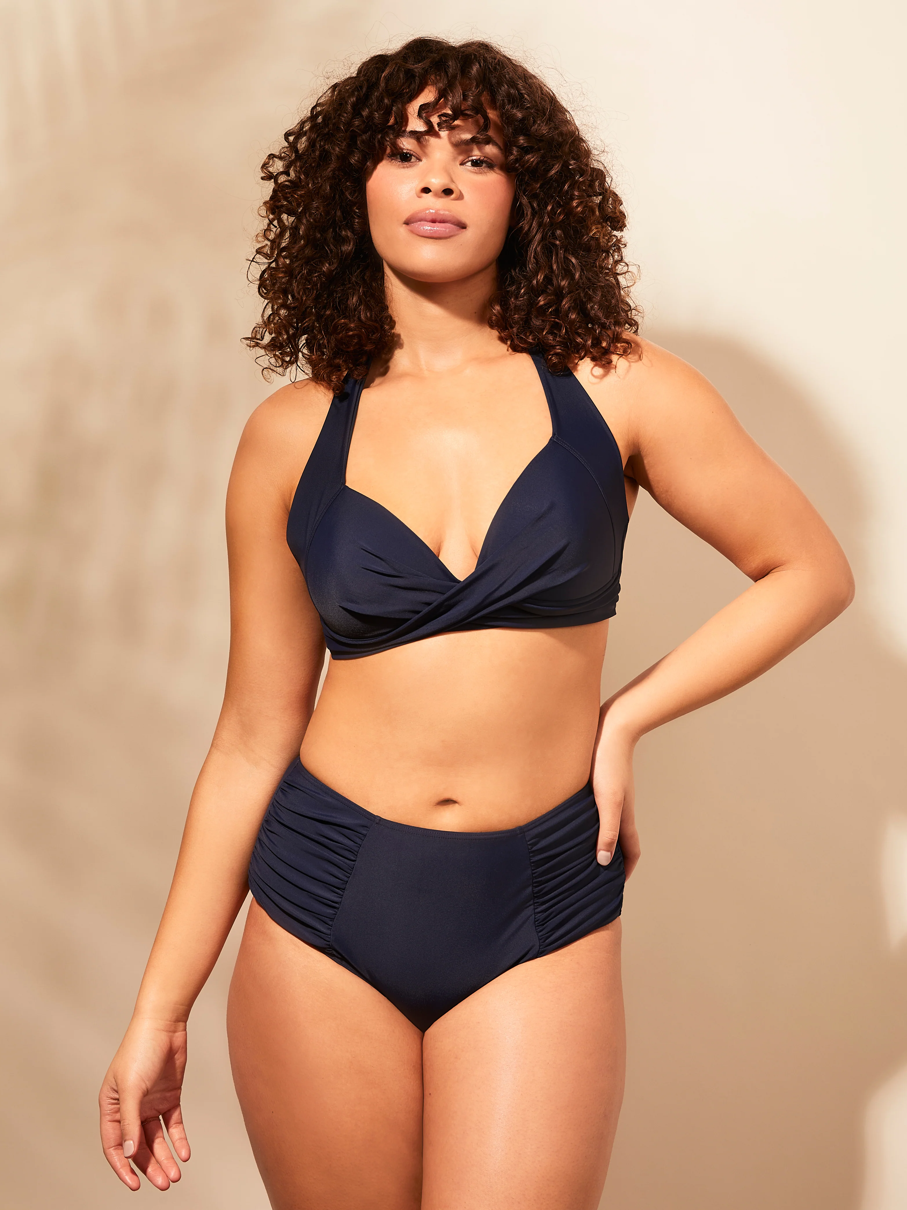 Amalfi Navy High Waisted Tummy Control Bikini - Image 7