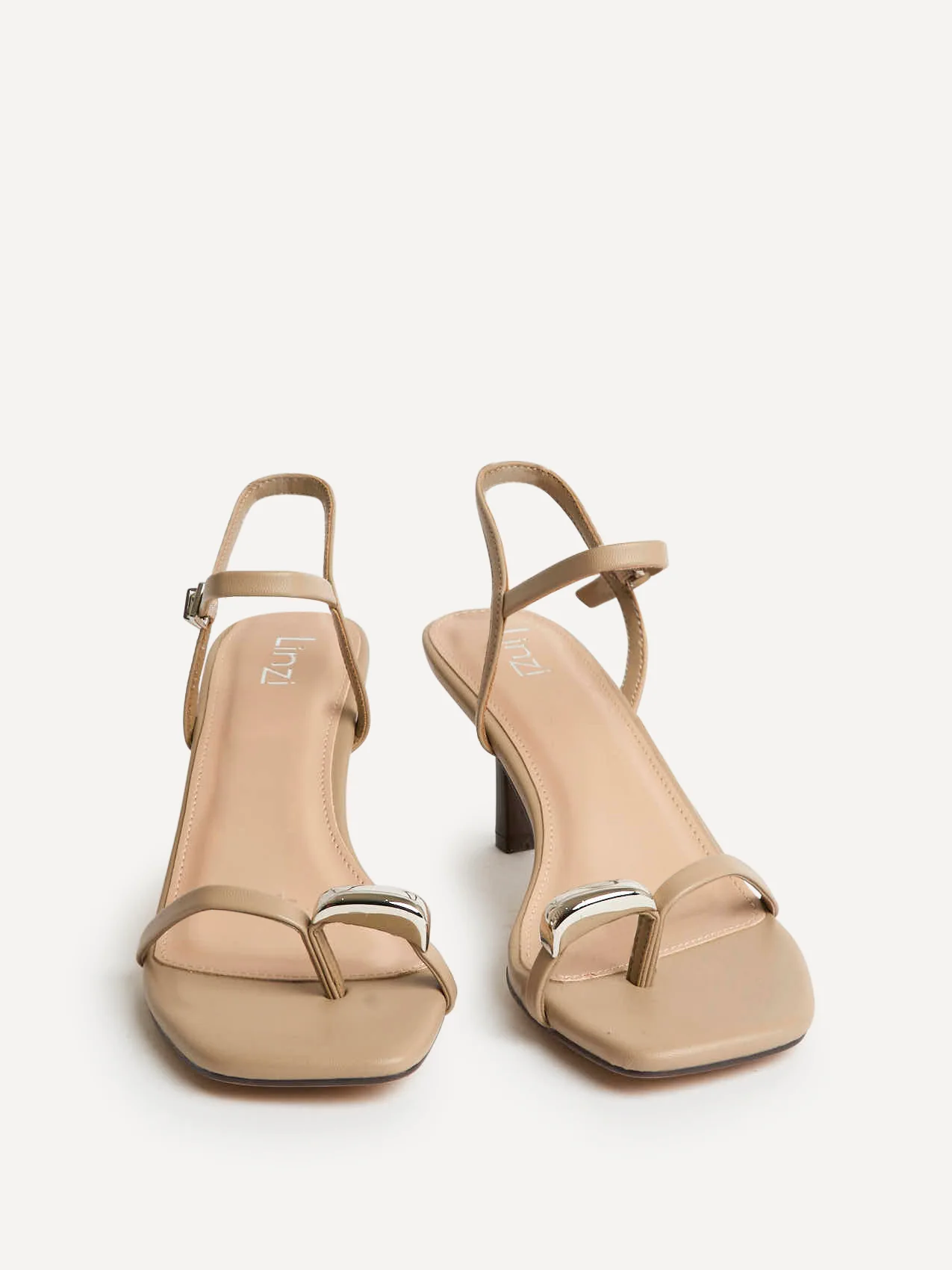 Amira Taupe Heeled Sandals - Image 4
