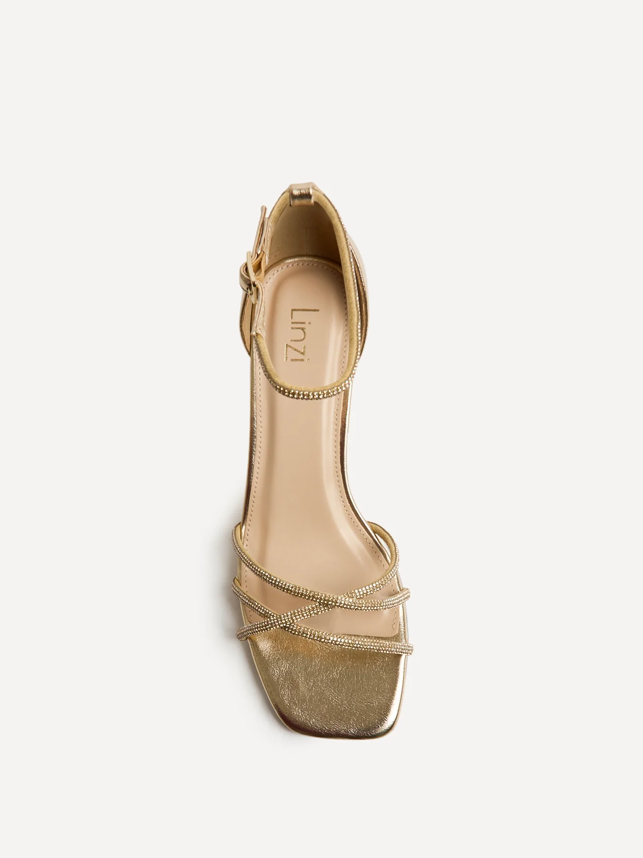 Amour Gold Diamante Heeled Sandals - Image 5