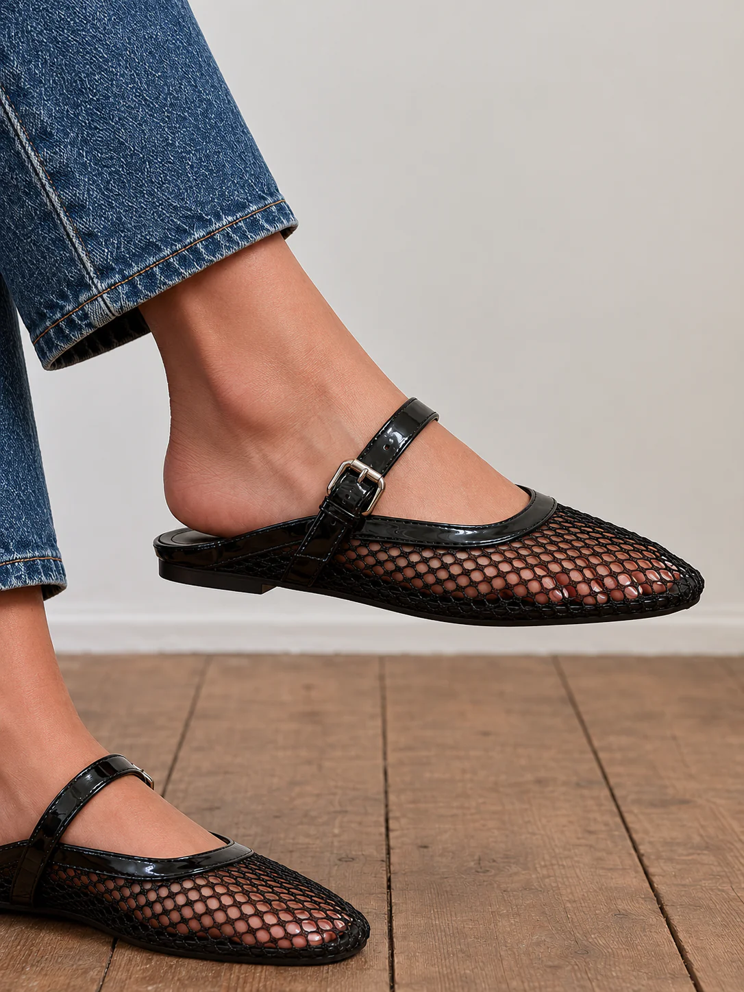 Anessa Black Mesh Mules - Image 5