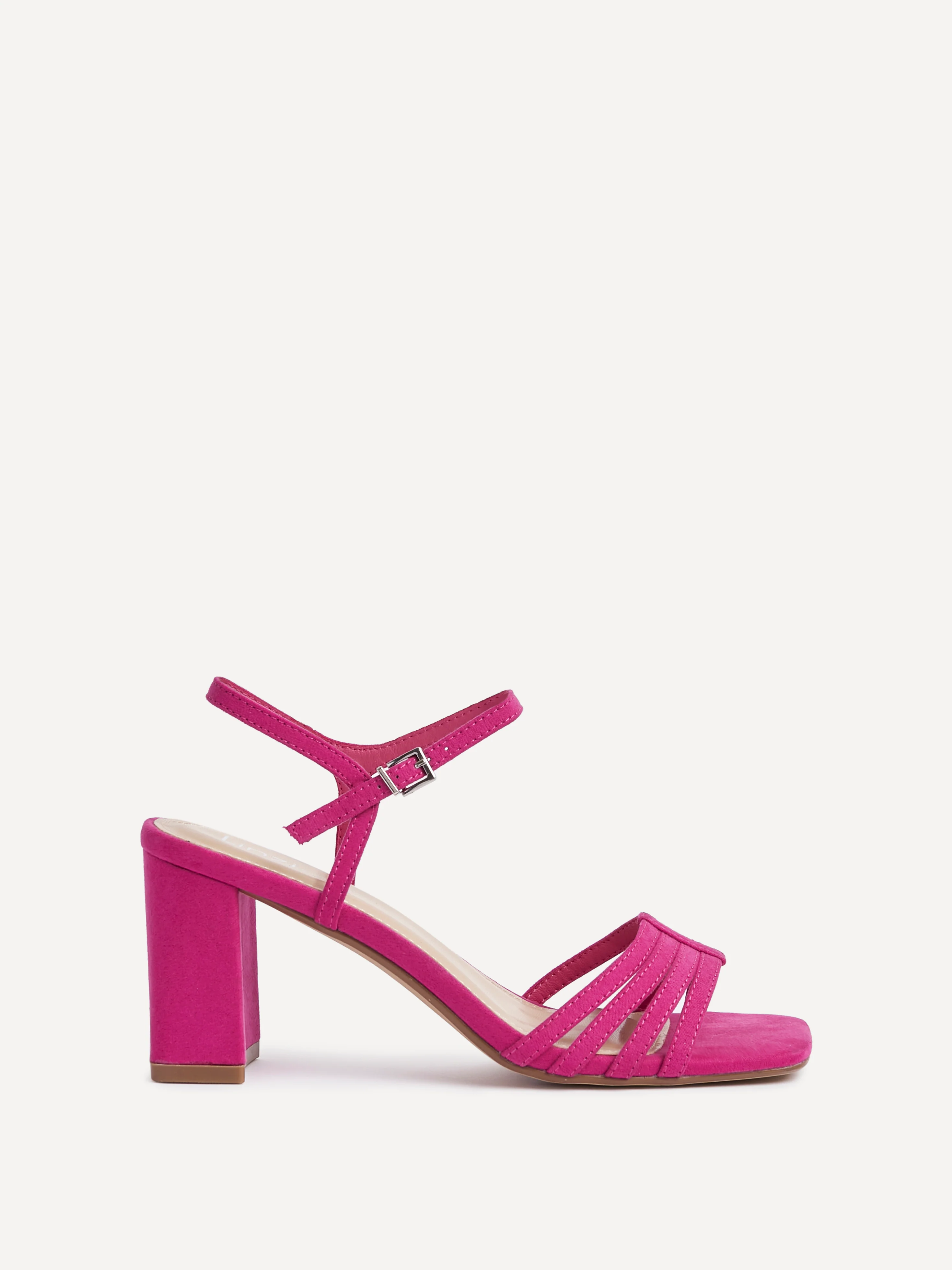 Annie Fuchsia Faux Suede Heeled Sandals - Image 2