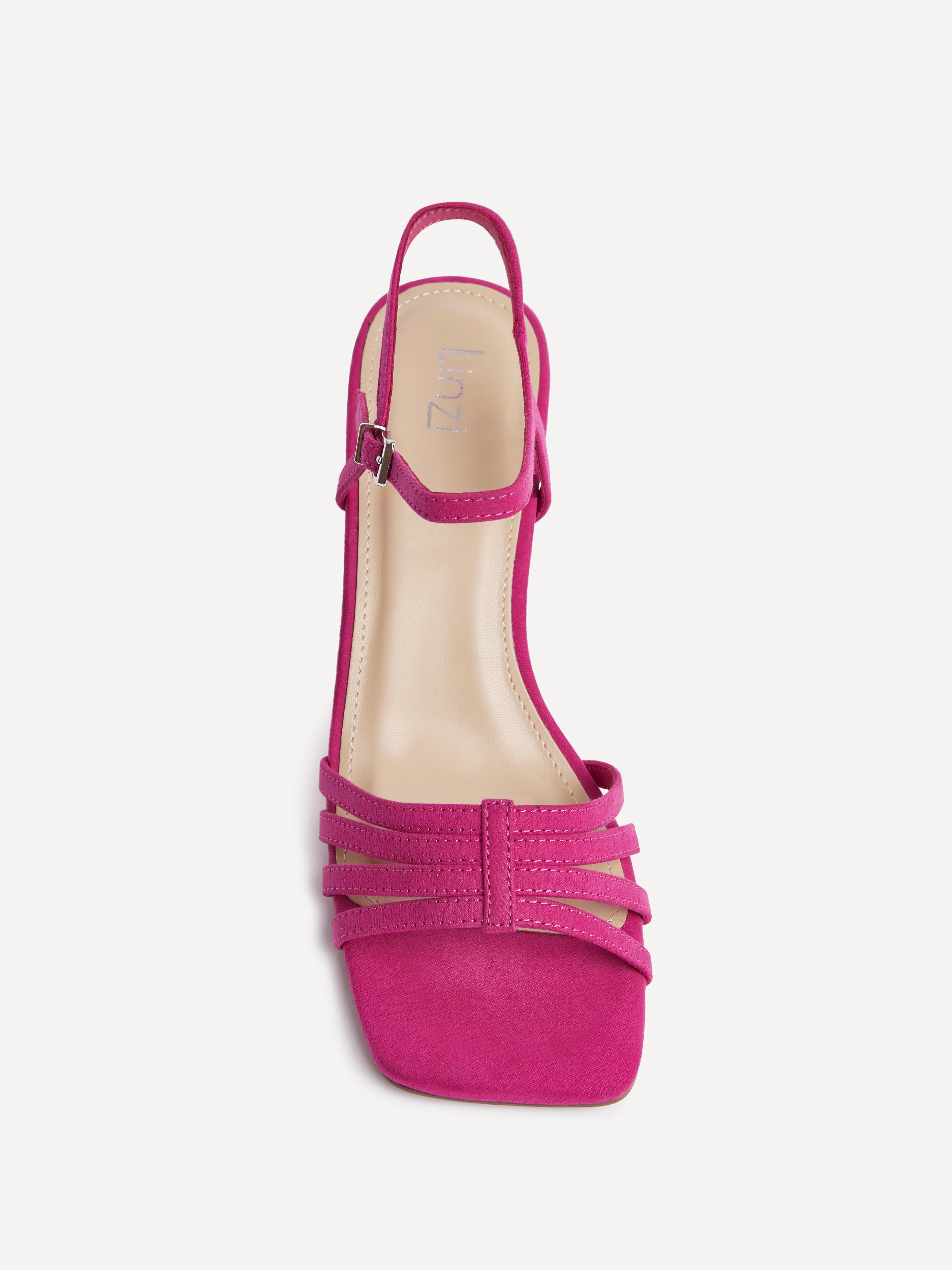 Annie Fuchsia Faux Suede Heeled Sandals - Image 4