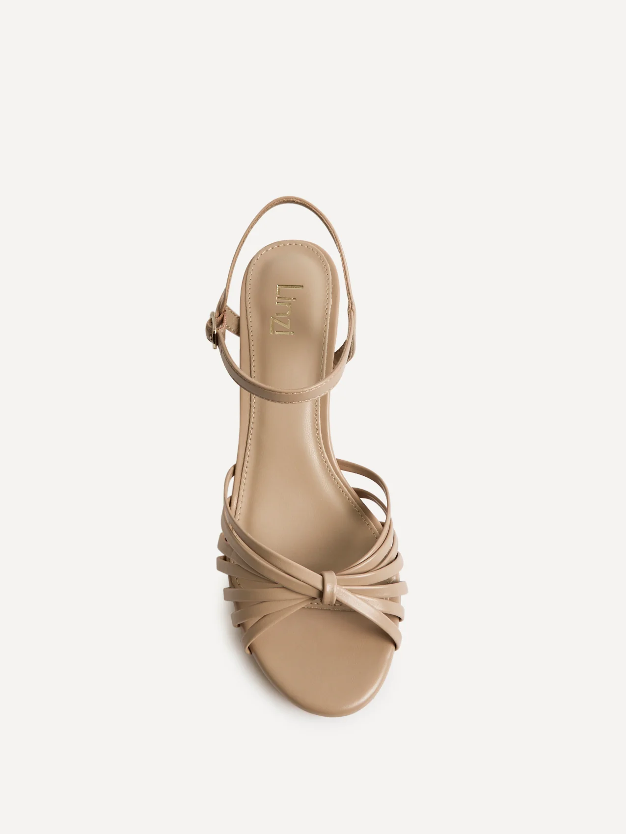 Arabel Nude Faux Leather Block Heeled Sandals - Image 4