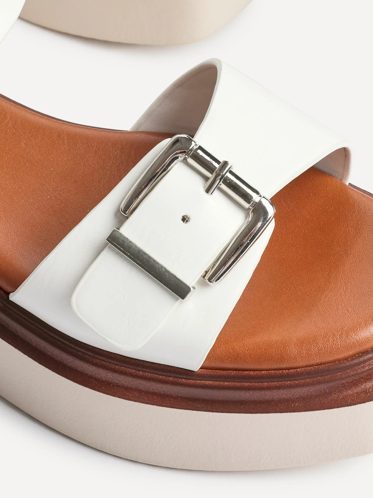 Archive White Faux Leather Flatform Sandals - Image 5