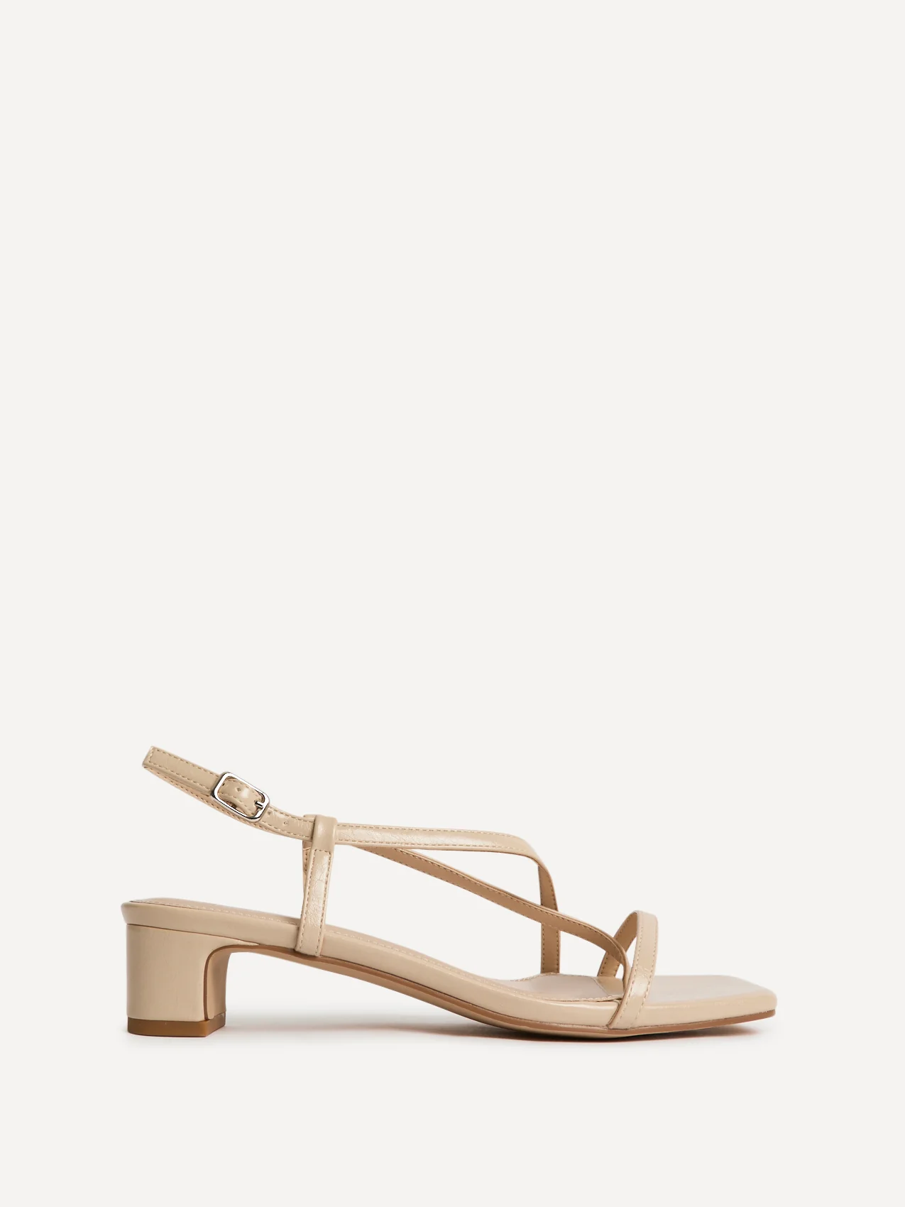 Arden Nude Faux Leather Block Heeled Sandals - Image 2