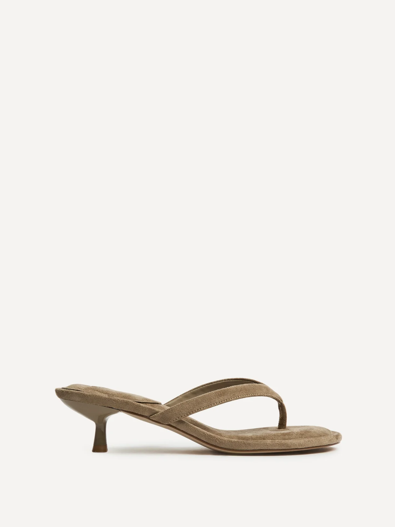 Ascend Taupe Faux Suede Mule Heels - Image 2