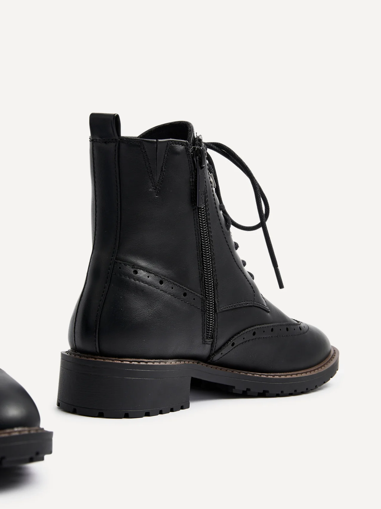 Ashleigh Black Faux Leather Military Boot - Image 3