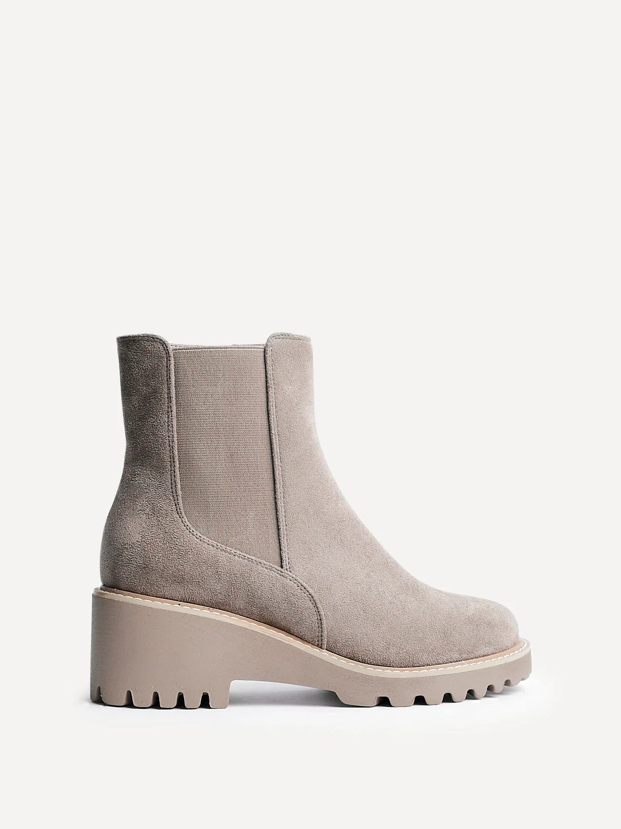 Attend Taupe Wedged Ankle Boots - Image 2