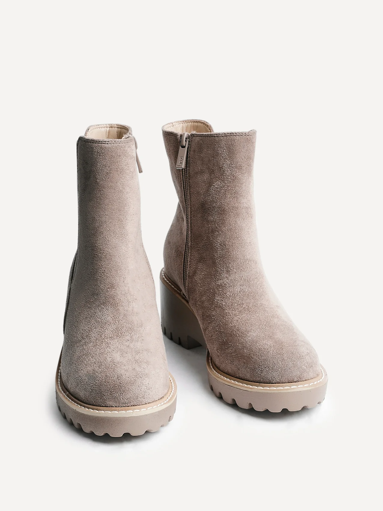 Attend Taupe Wedged Ankle Boots - Image 3