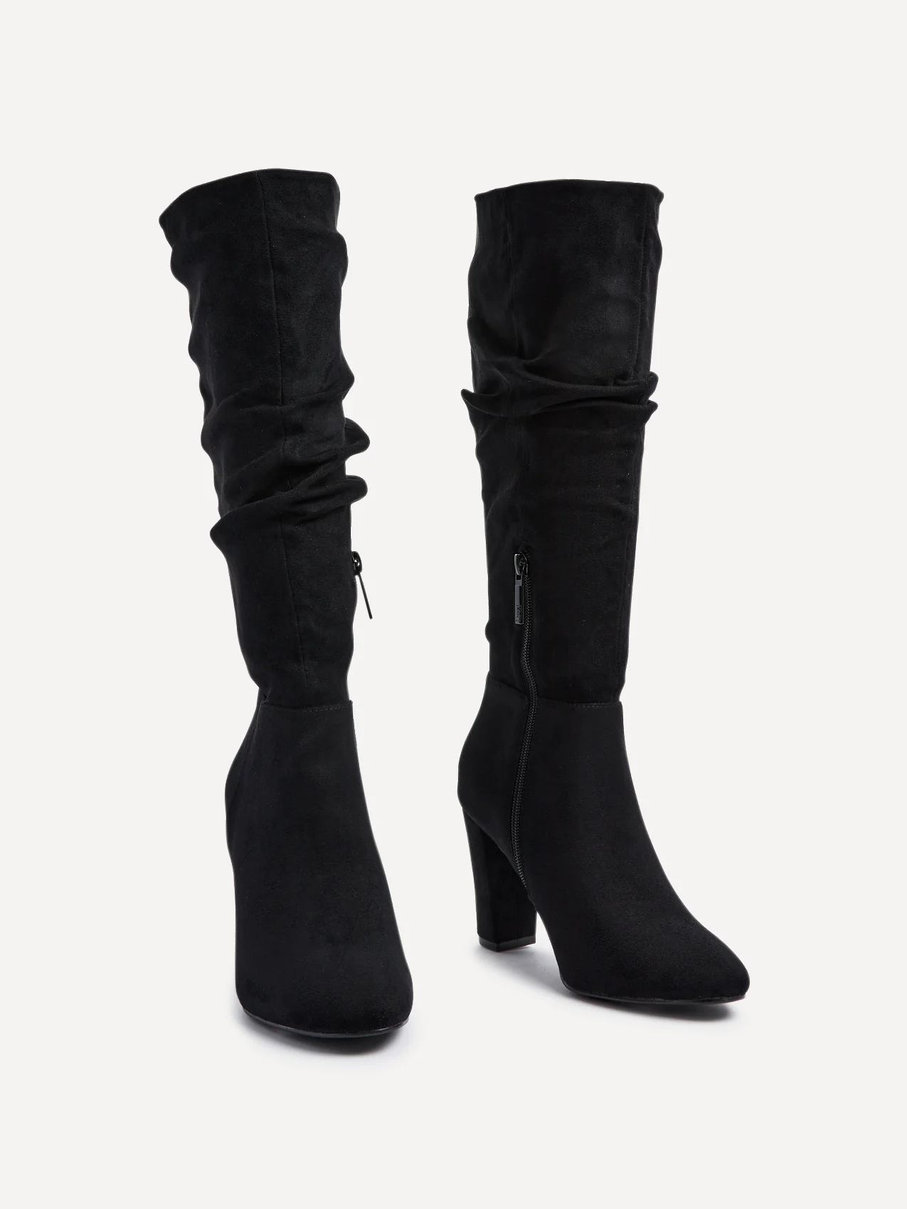Aura Black Long Heeled Boots - Image 3