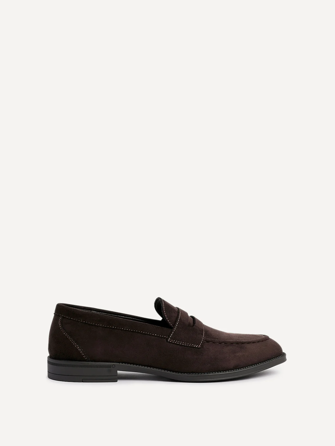 Aurelio Mens Brown Faux Suede Penny Loafers - Image 2