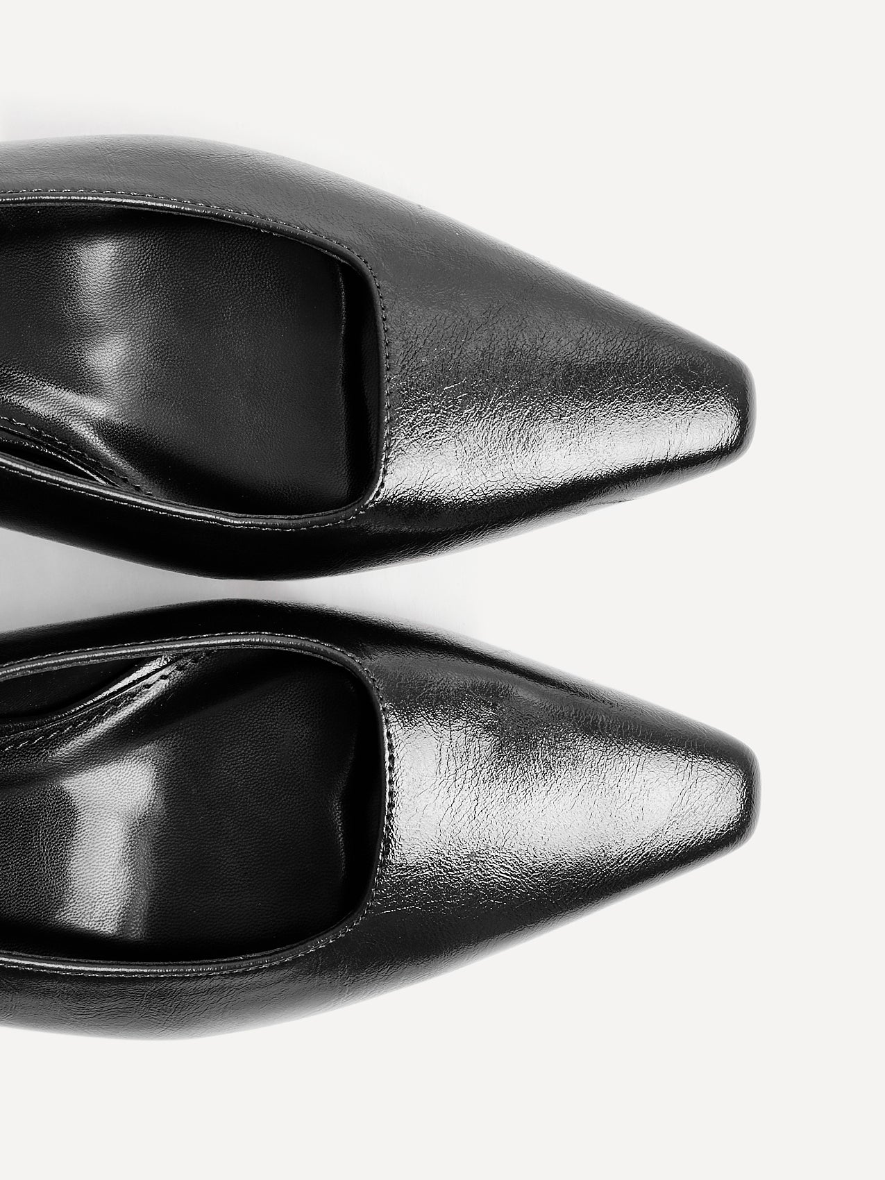 Avani Black Faux Leather Court Heels - Image 5