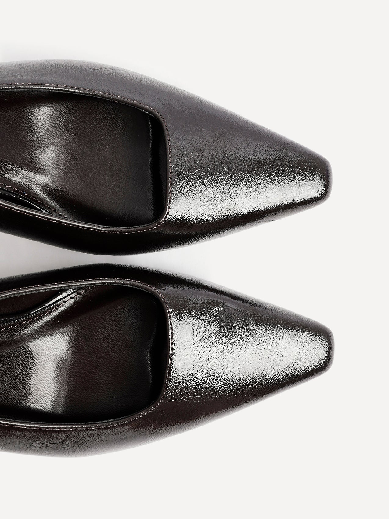 Avani Brown Faux Leather Court Heels - Image 5