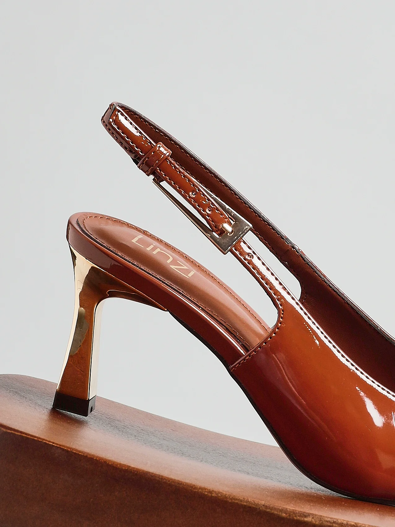 Avani Caramel Patent Court Heels - Image 6