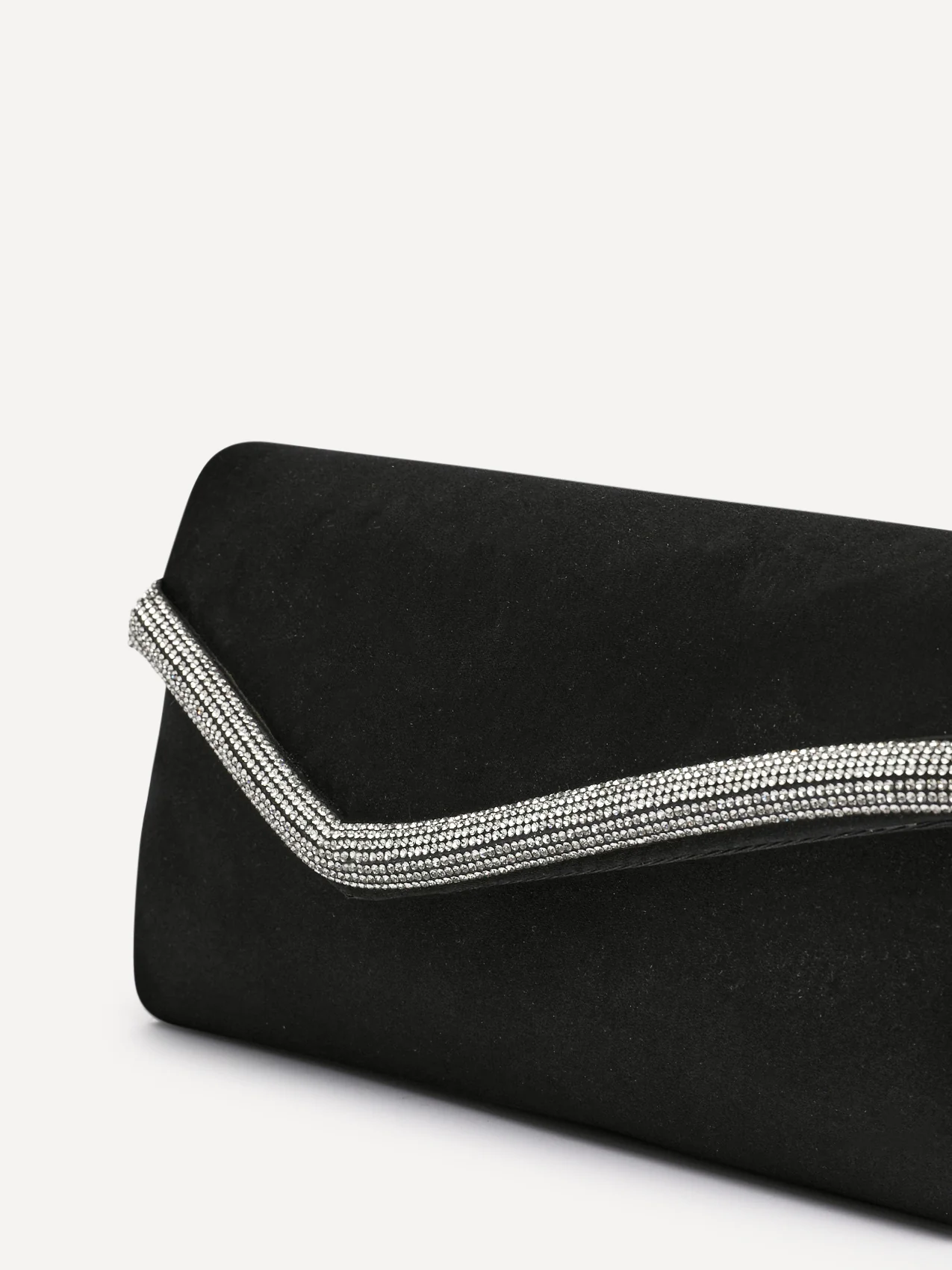 Aveline Black Satin Clutch Bag - Image 3