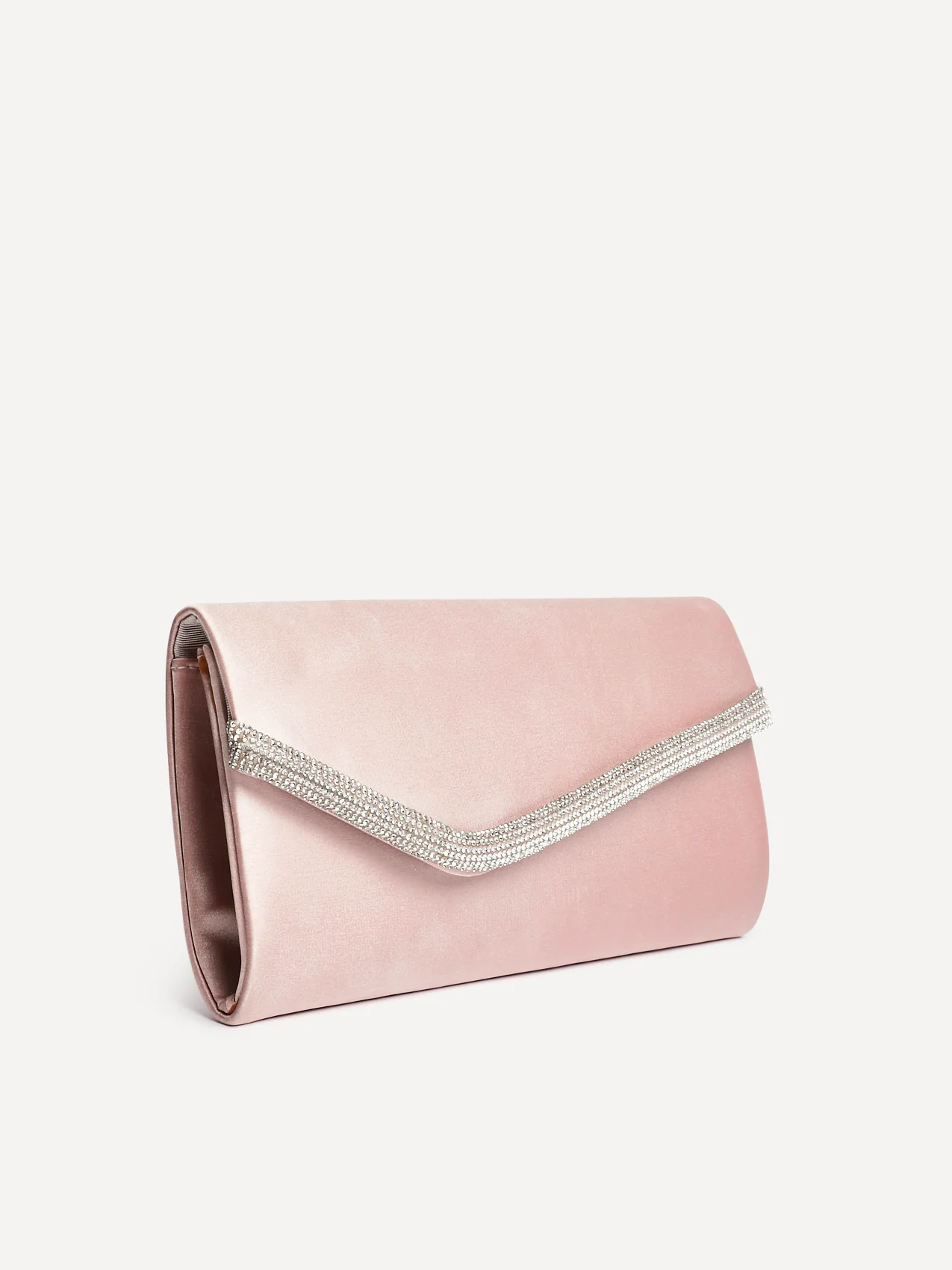 Aveline Champagne Satin Clutch Bag - Image 2
