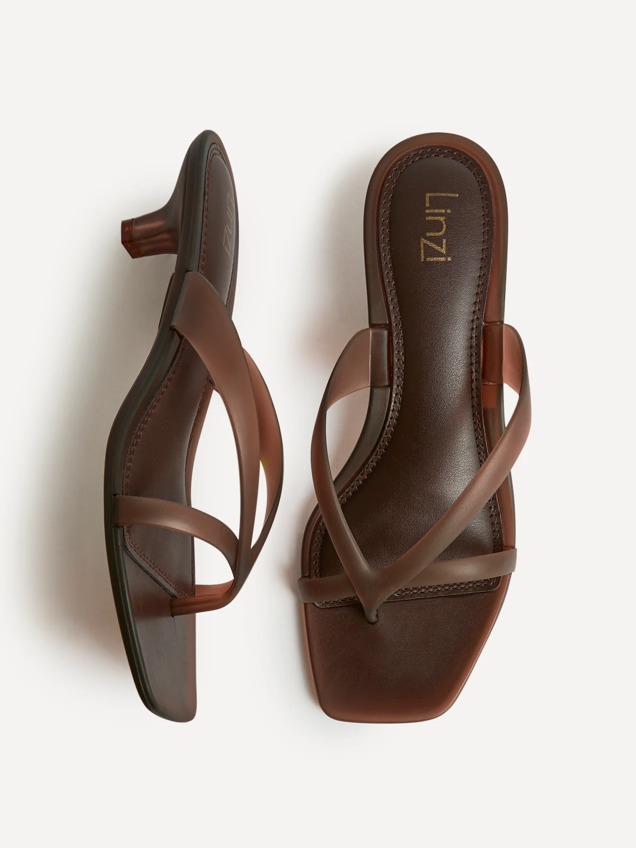 Axis Brown Jelly Heeled Sandals - Image 5