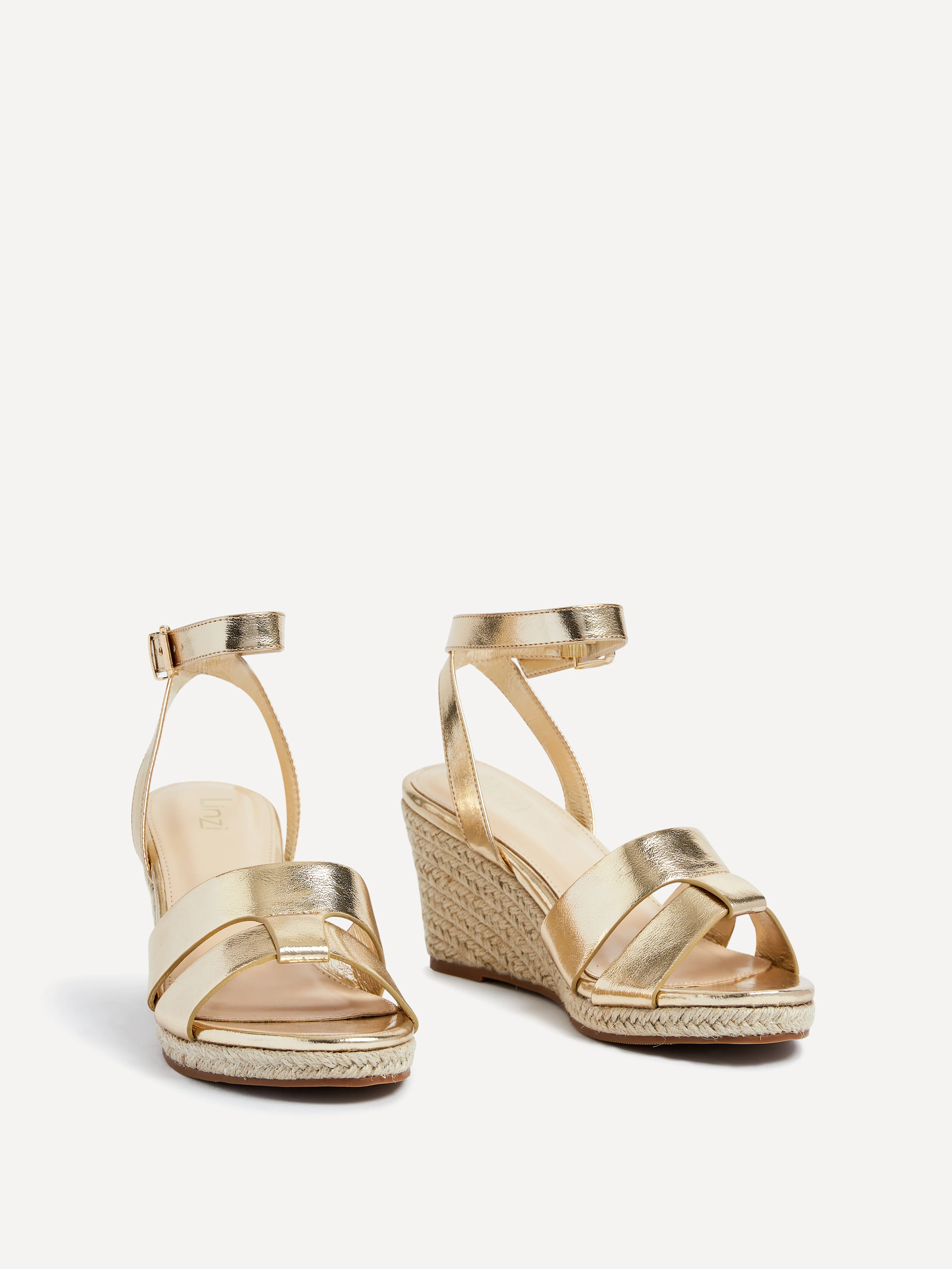 Bahia Gold Espadrille Wedge Sandals - Image 3