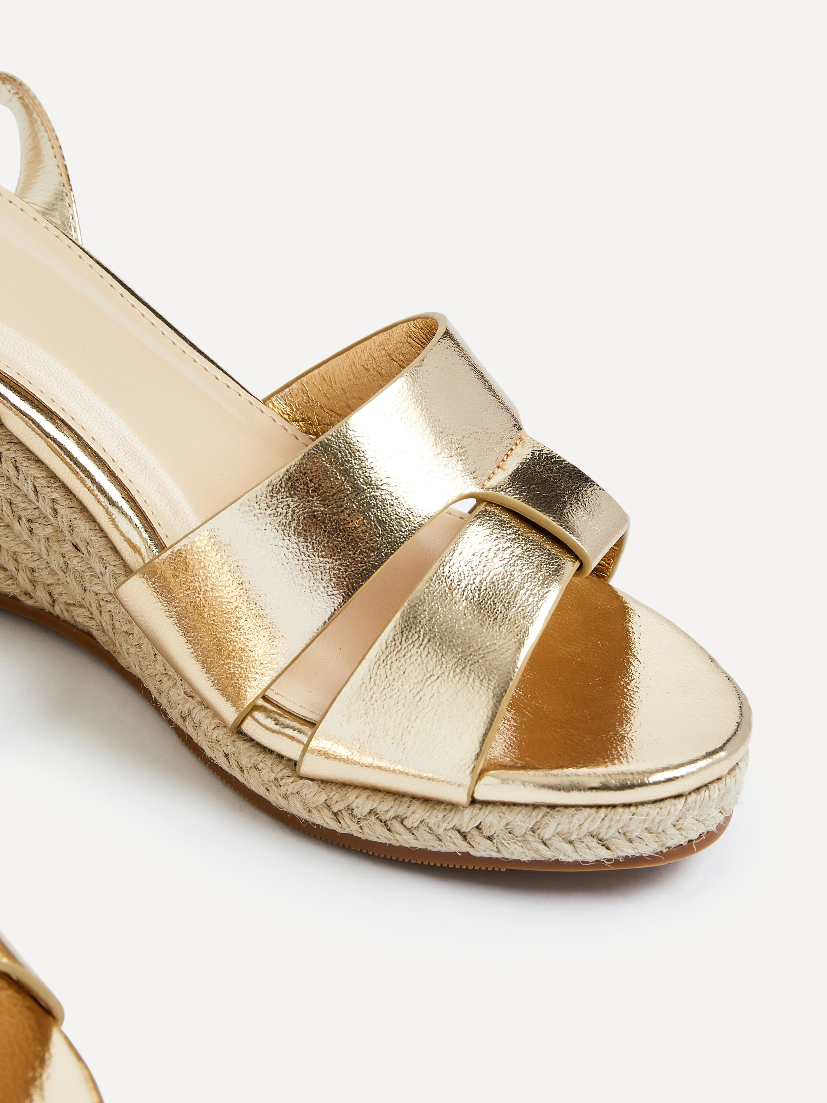 Bahia Gold Espadrille Wedge Sandals - Image 4