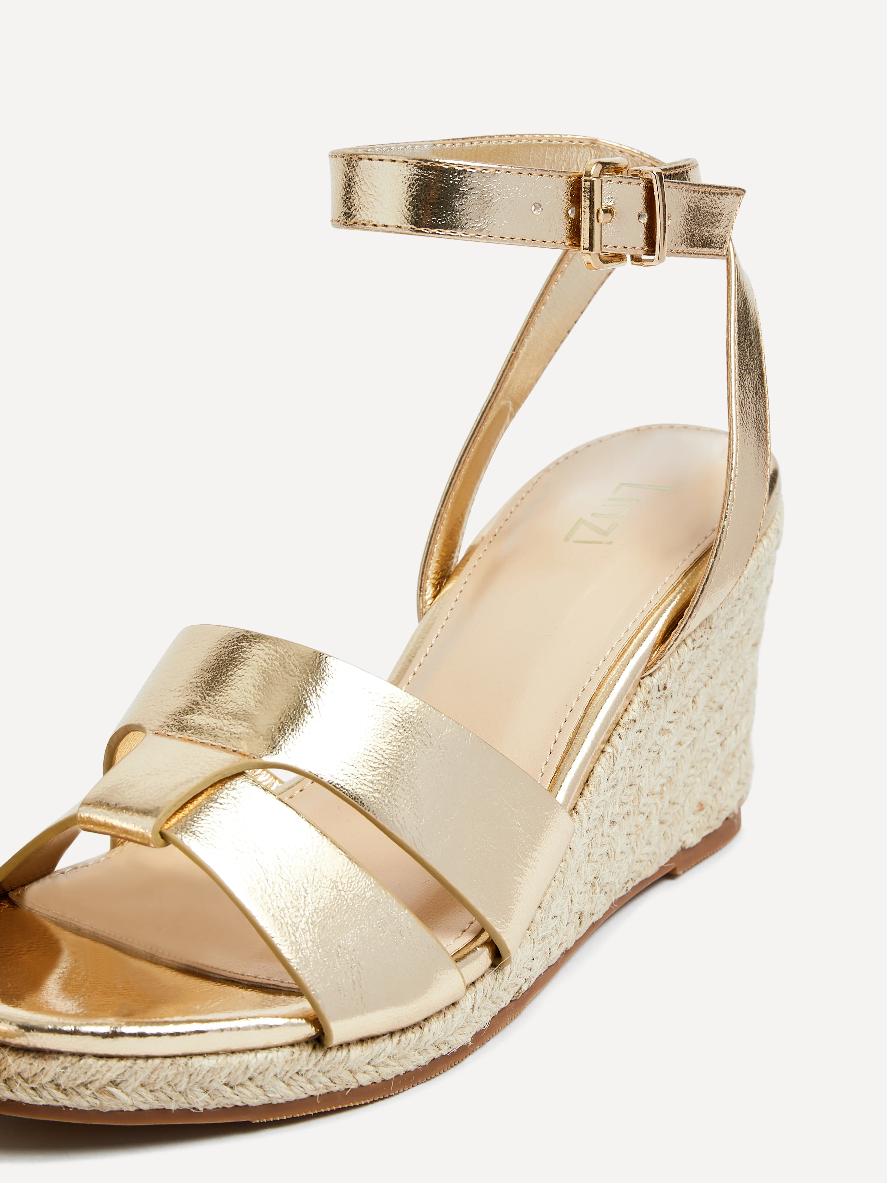Bahia Gold Espadrille Wedge Sandals - Image 5
