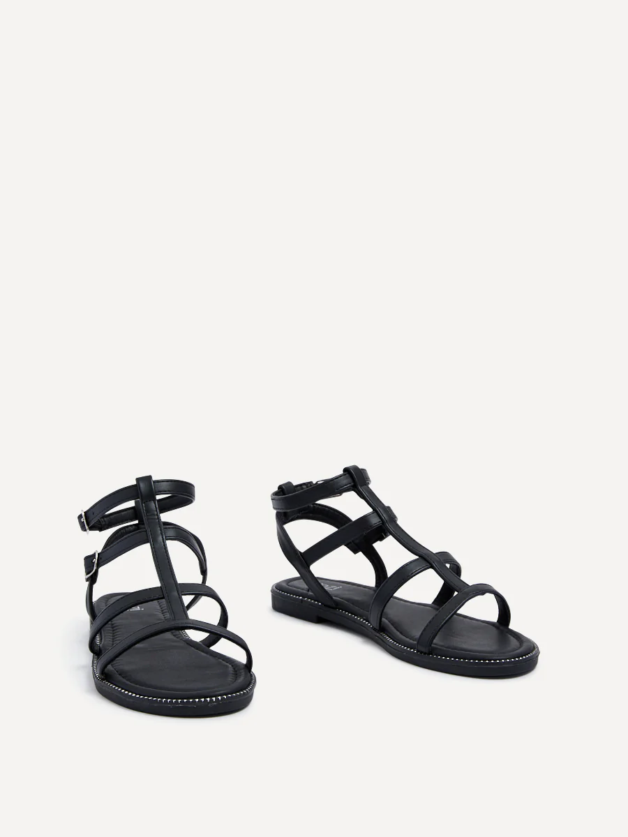 Belinda Black Gladiator Sandals - Image 3