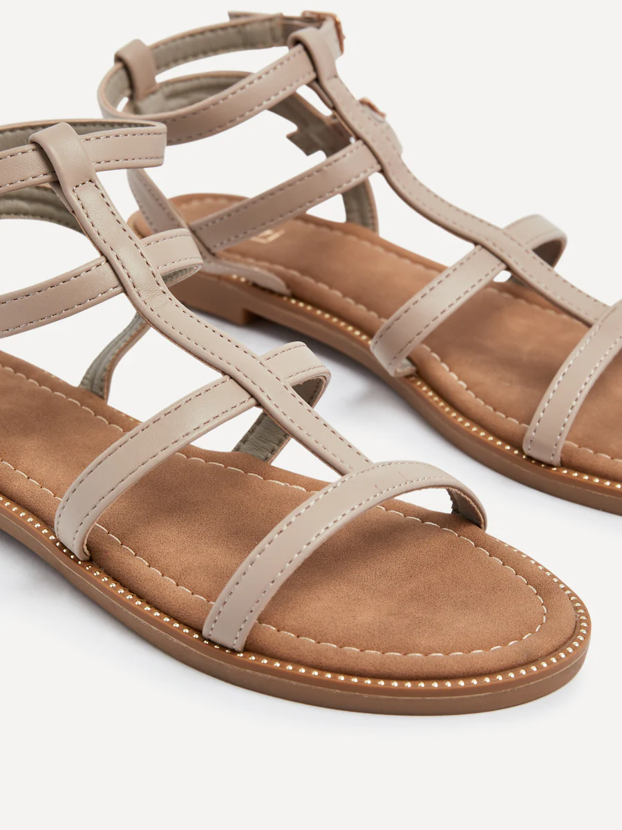 Belinda Taupe Gladiator Sandals - Image 5