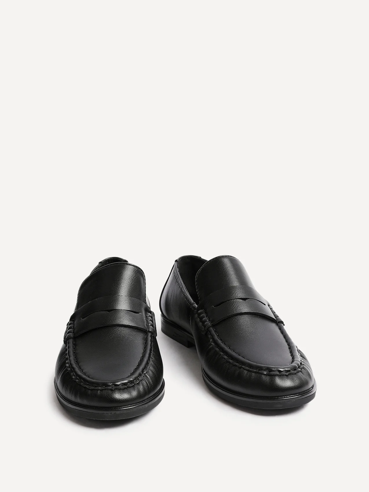 Belmont Black faux Leather Loafers - Image 3
