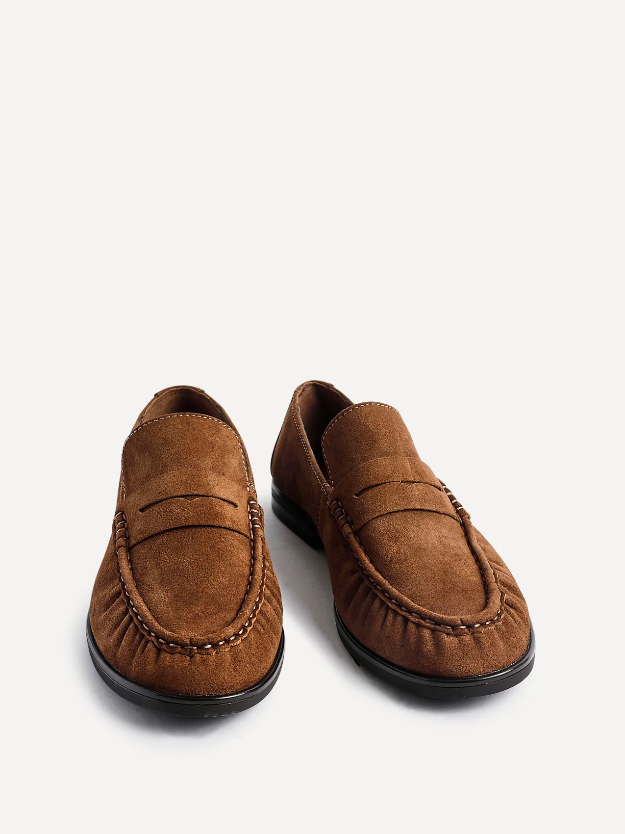 Belmont Tan Suede Leather Loafers - Image 3